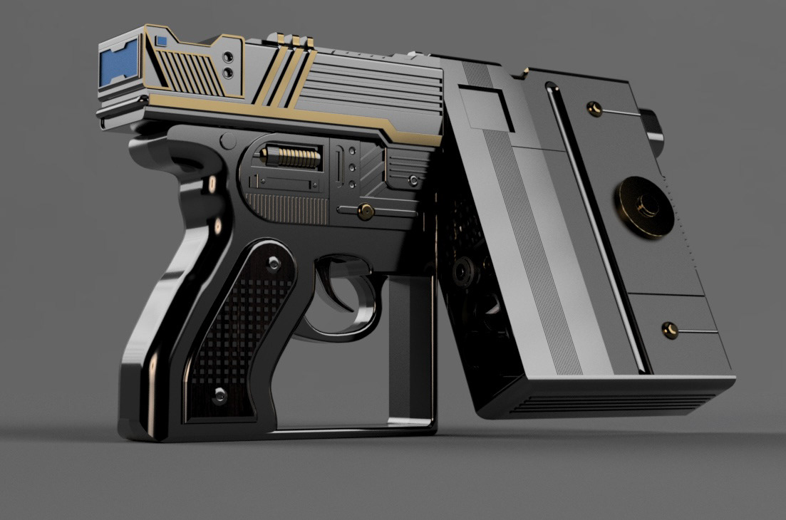 'BV-14C' Star Wars Concept Blaster, HD Render (F360)