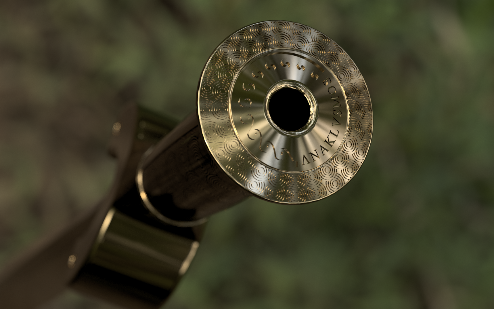 "Riptide" Sword Replica Model, Pommel Emboss, HD Render (F360)