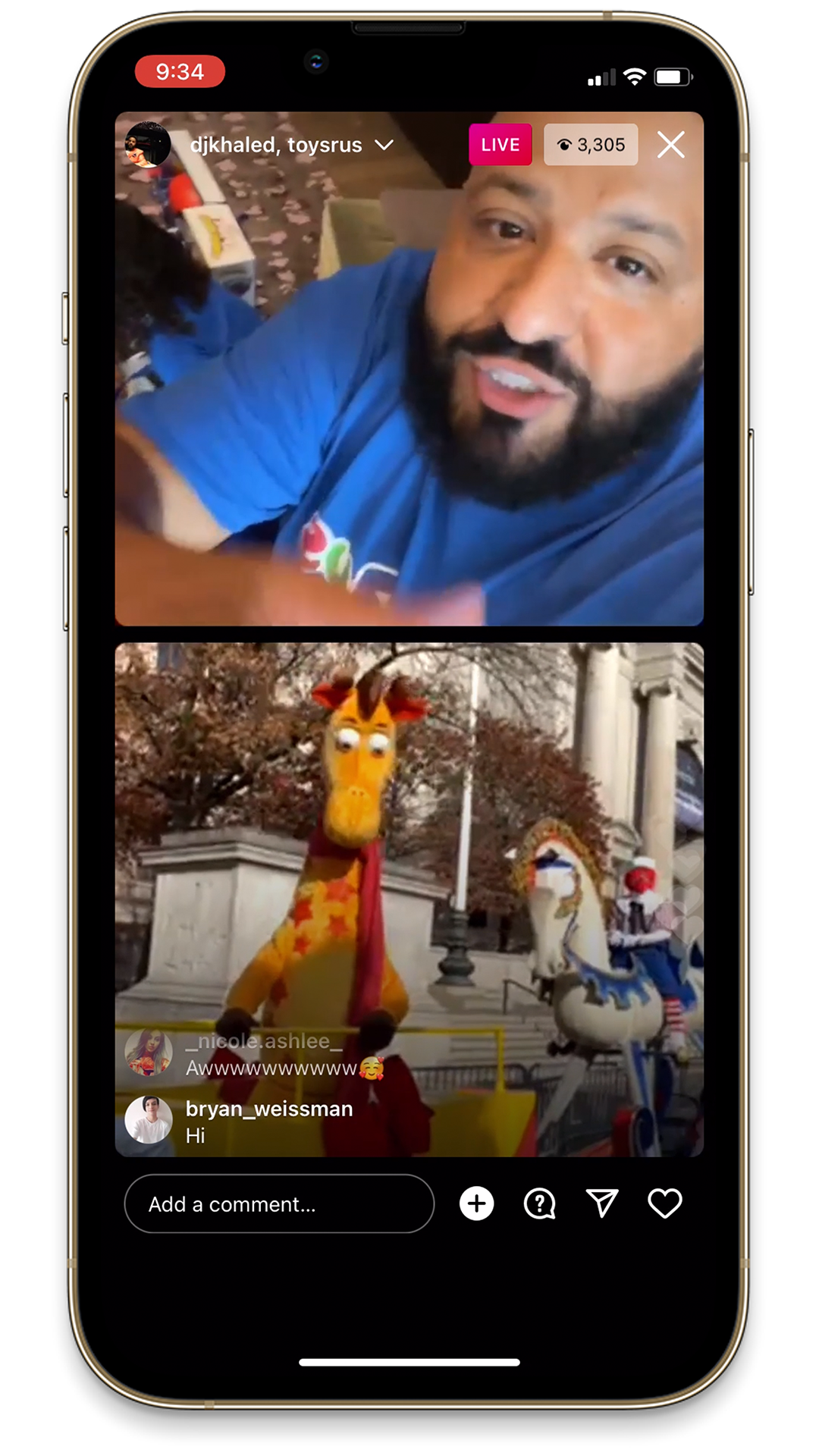 Still from our live