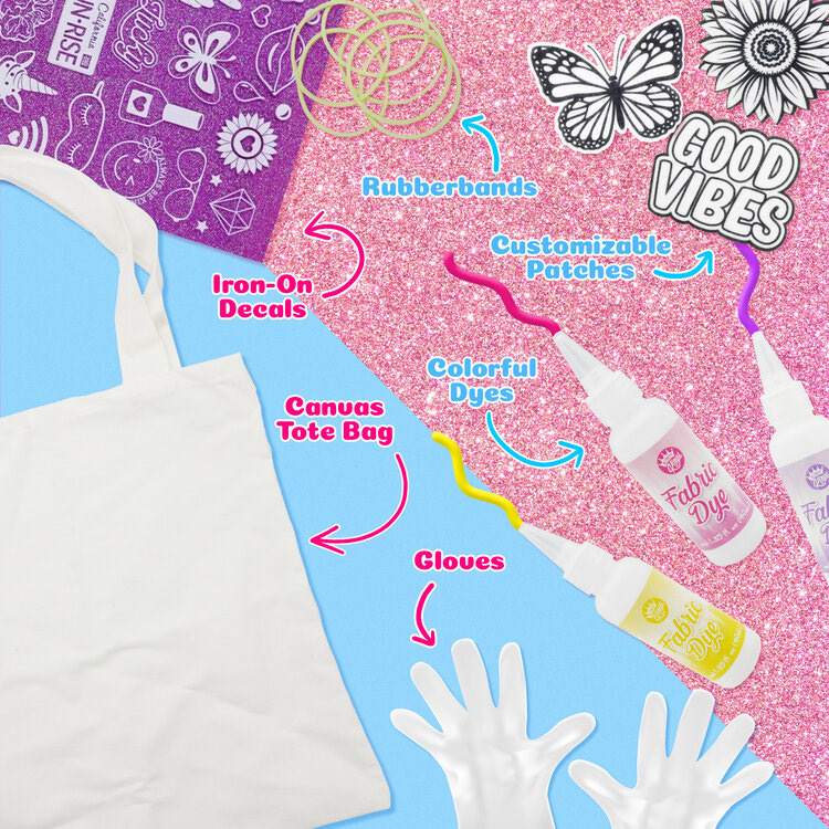 DIY Tie-Dye Tote Bag Amazon Flat Lay Image
