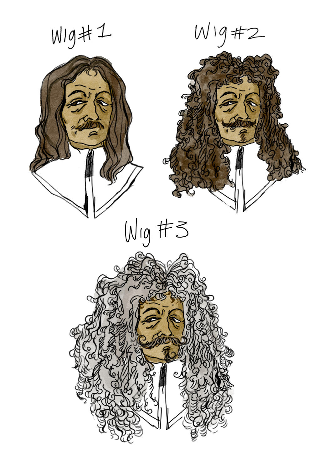 Wig progression throughout show