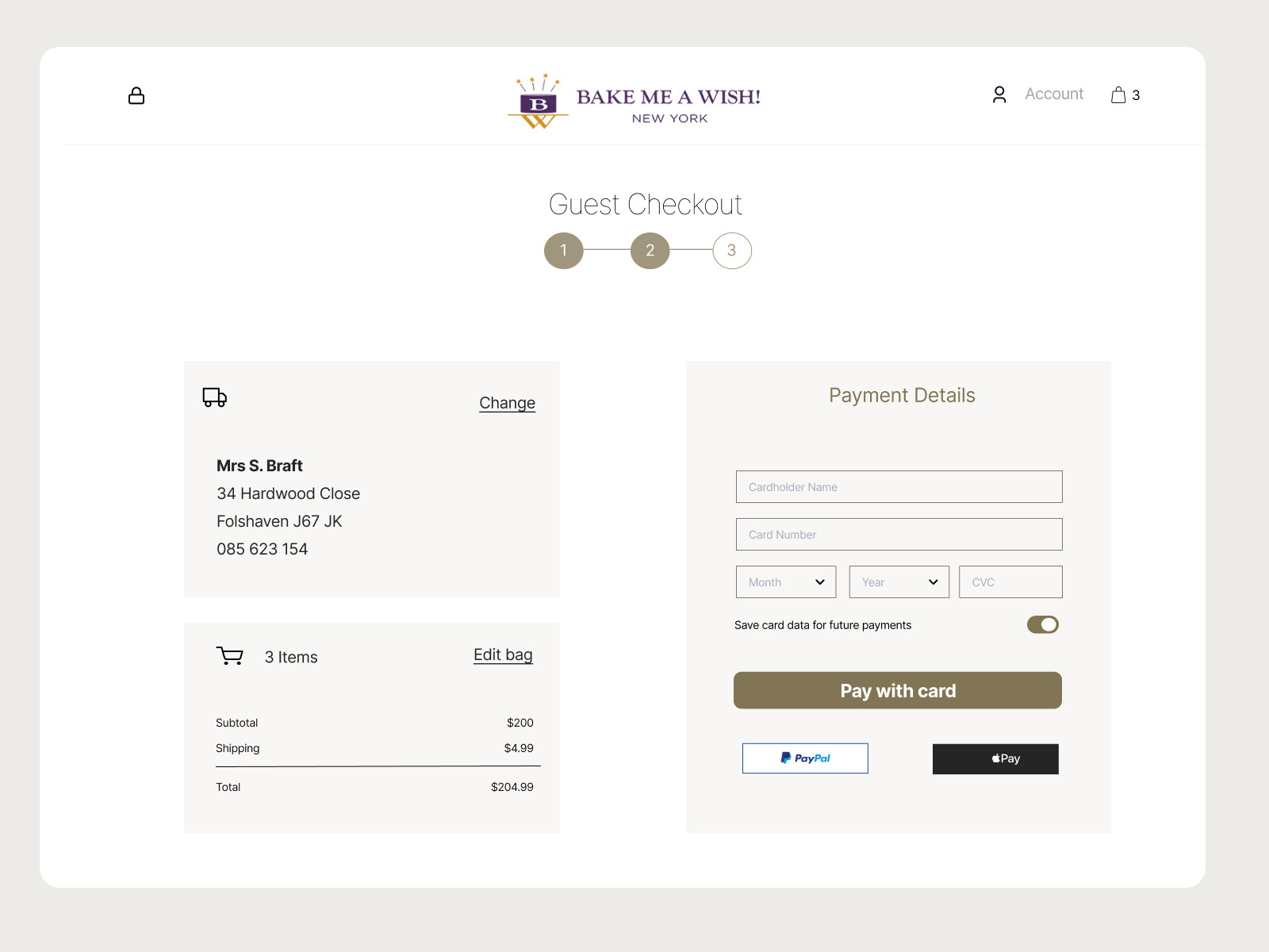 DailyUI Credit Card Checkout