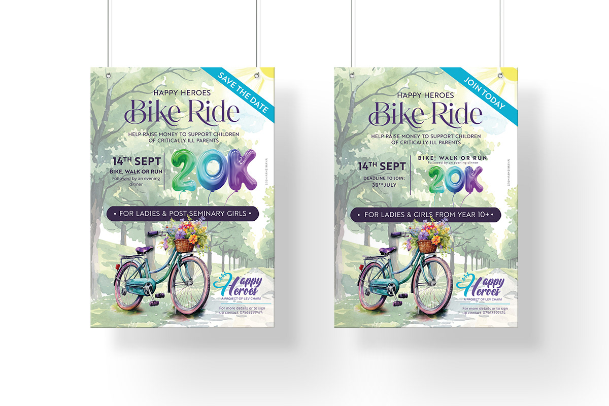 Flyer for Happy Heroes bike ride