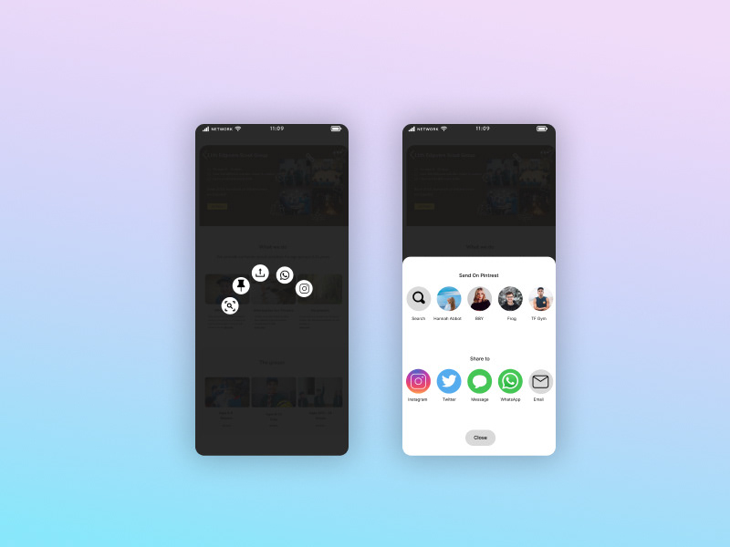 DailyUI social share icons
