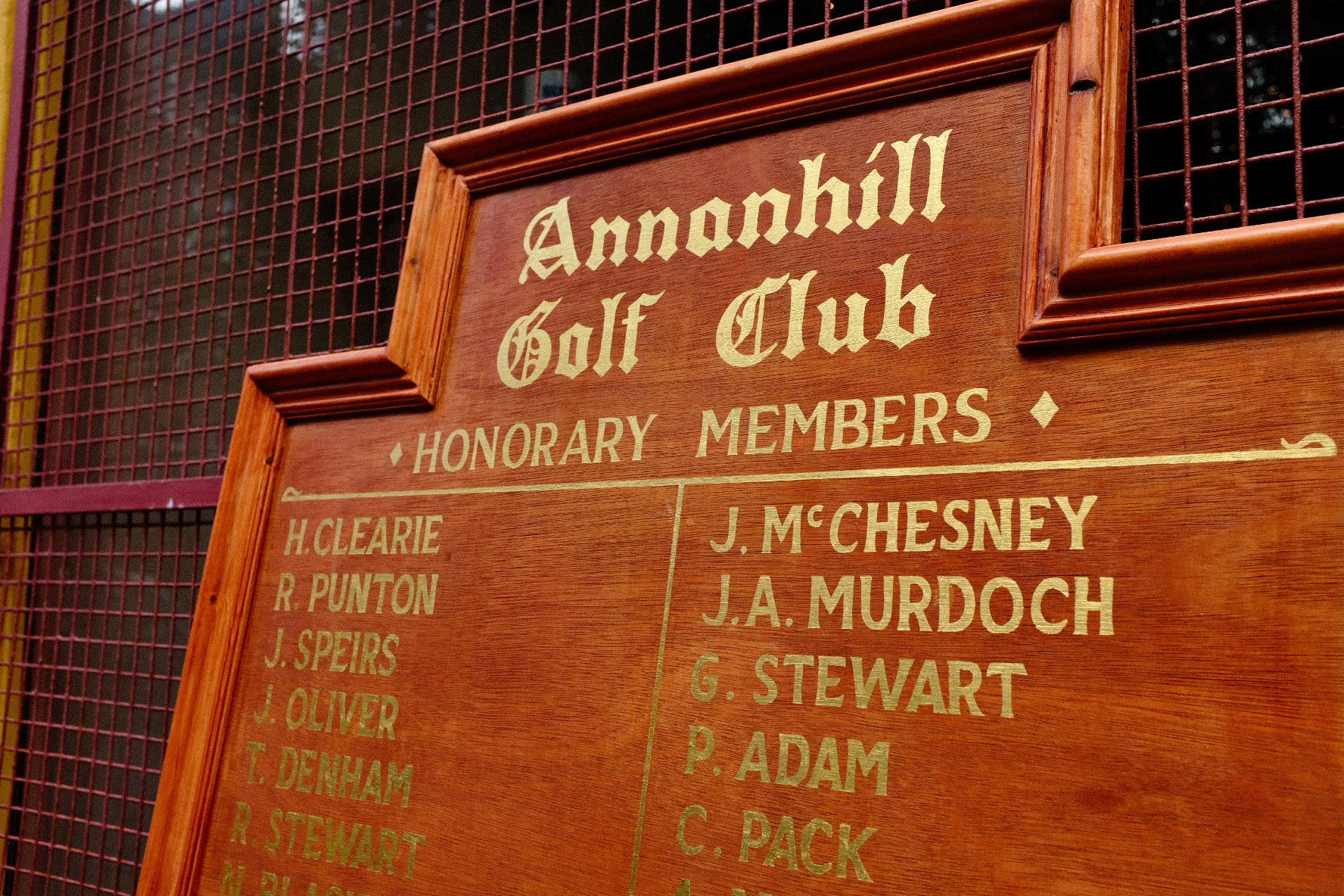 Annanhill GC new Honorary Members board completed 2026