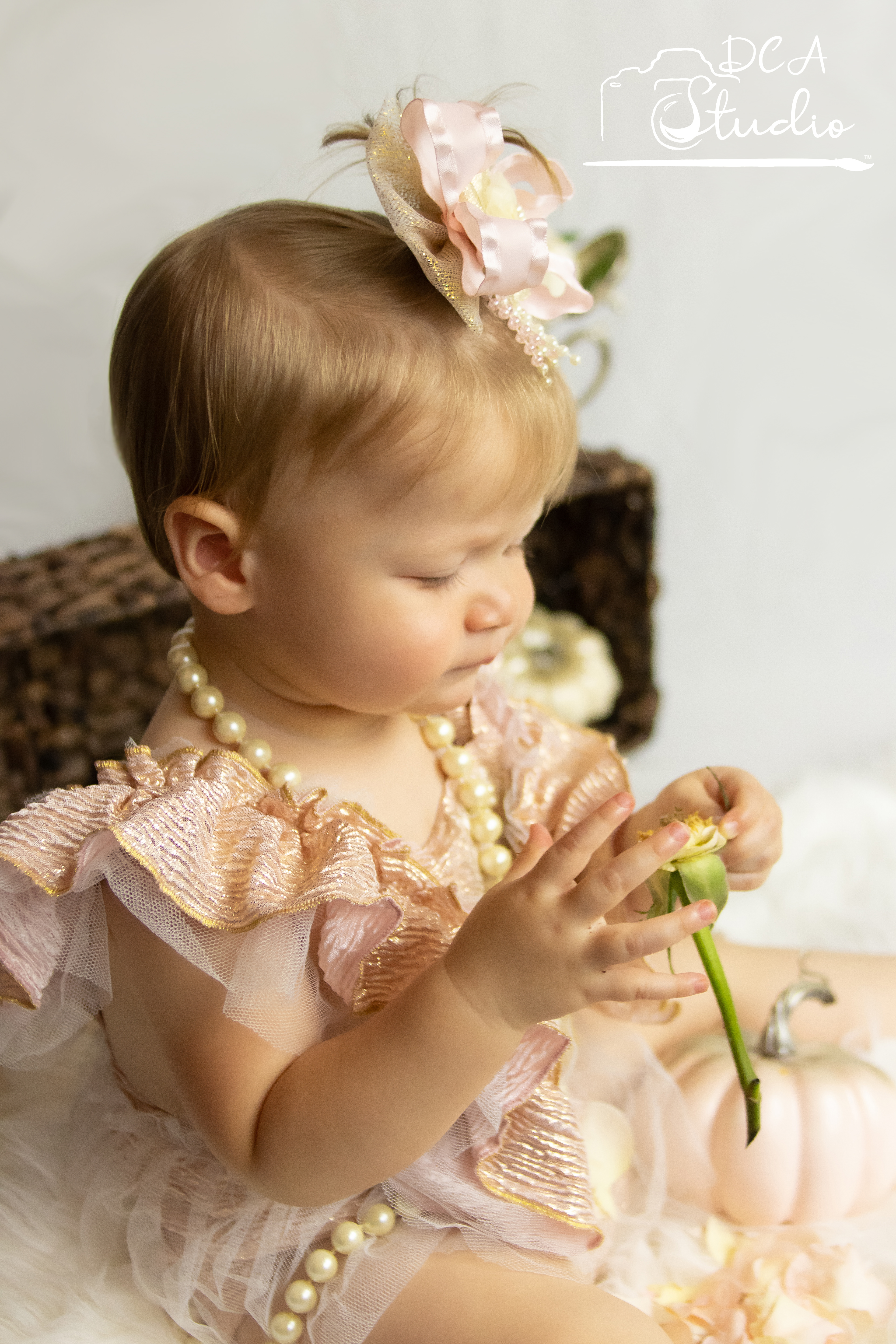 1 year old portrait-Bow by RainbowsOfHairbows.com