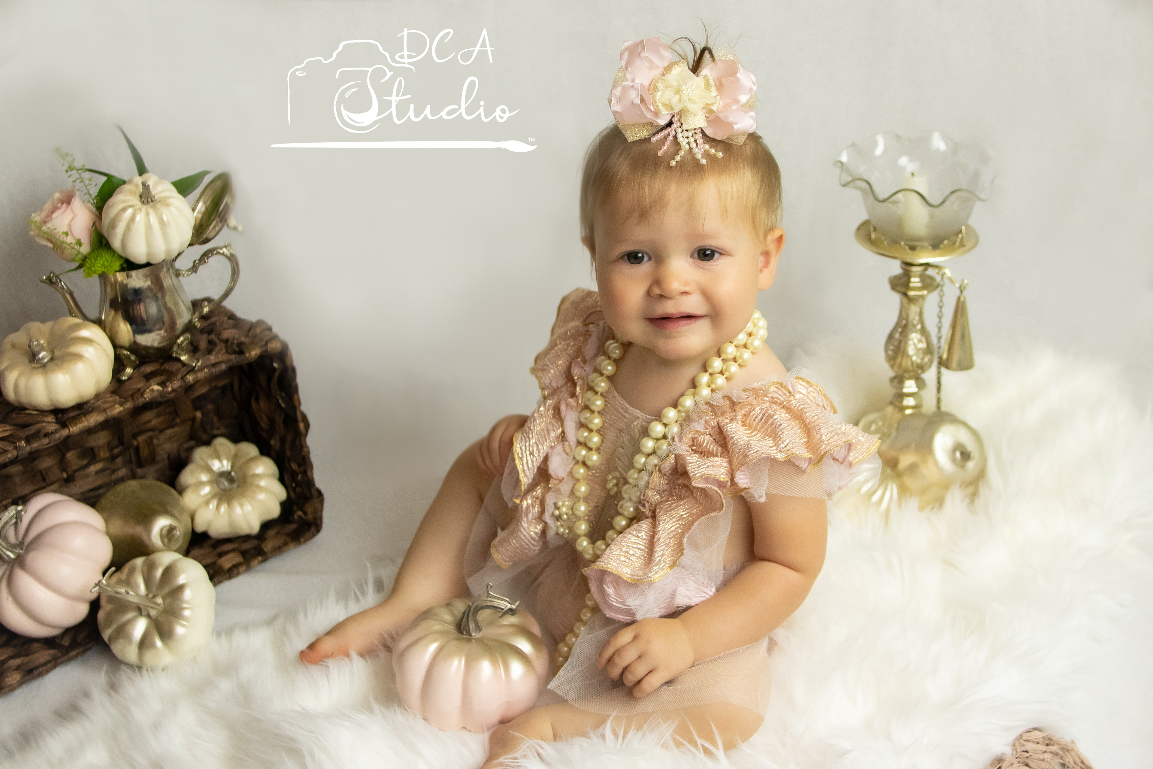1 year old portrait-Bow by RainbowsOfHairbows.com