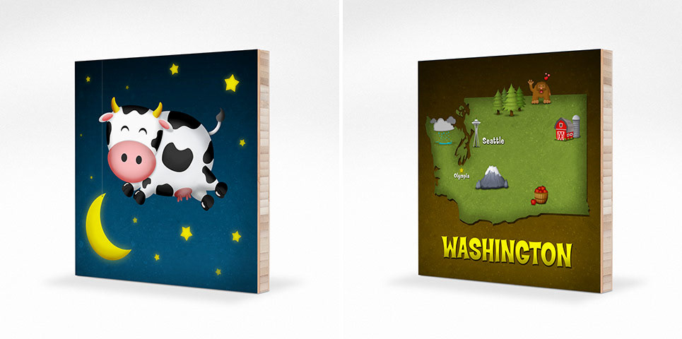 Cow and Washington illustration images