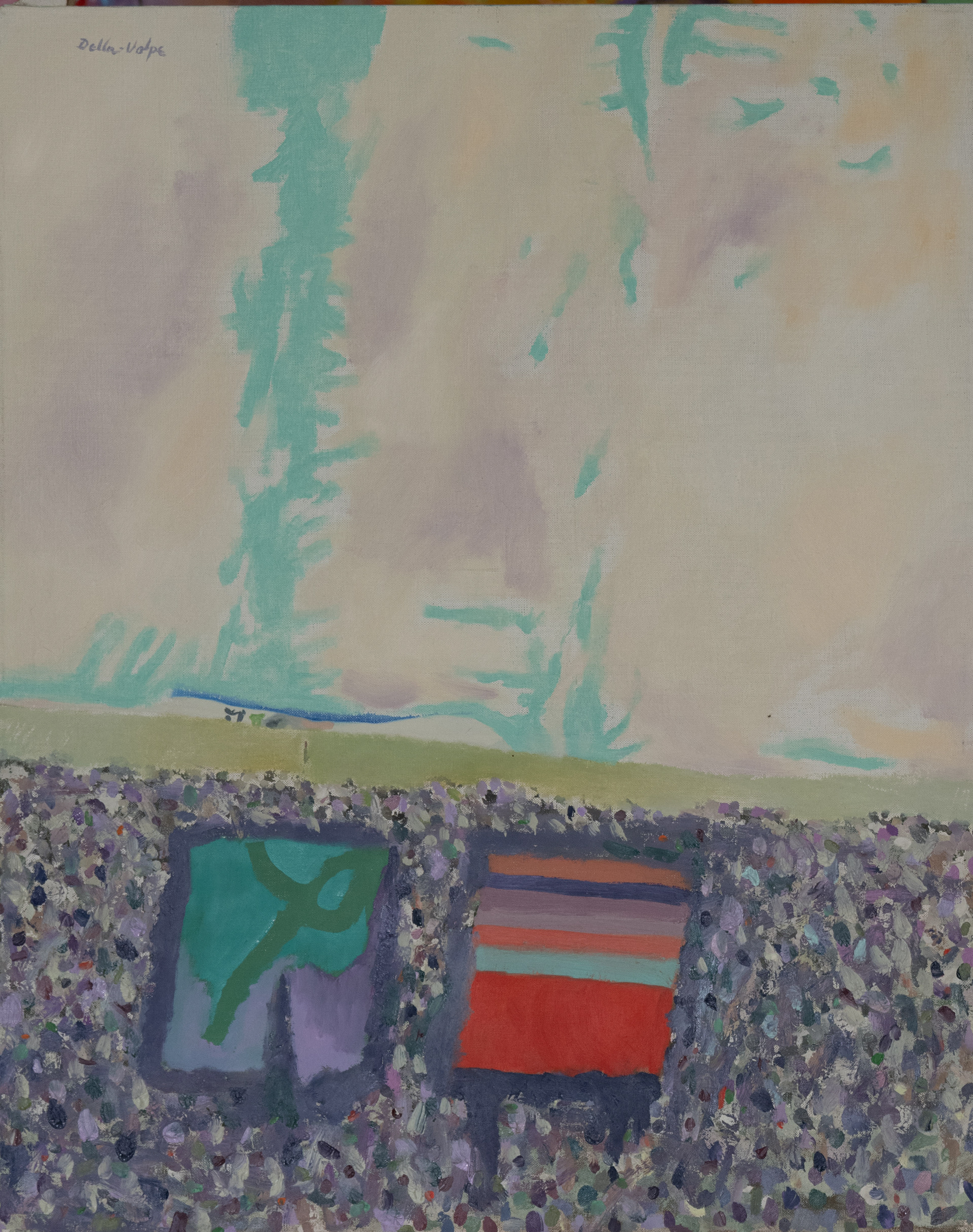 "Beach Towels on Pebbled Beach" 30x24, o/c sul (1978)