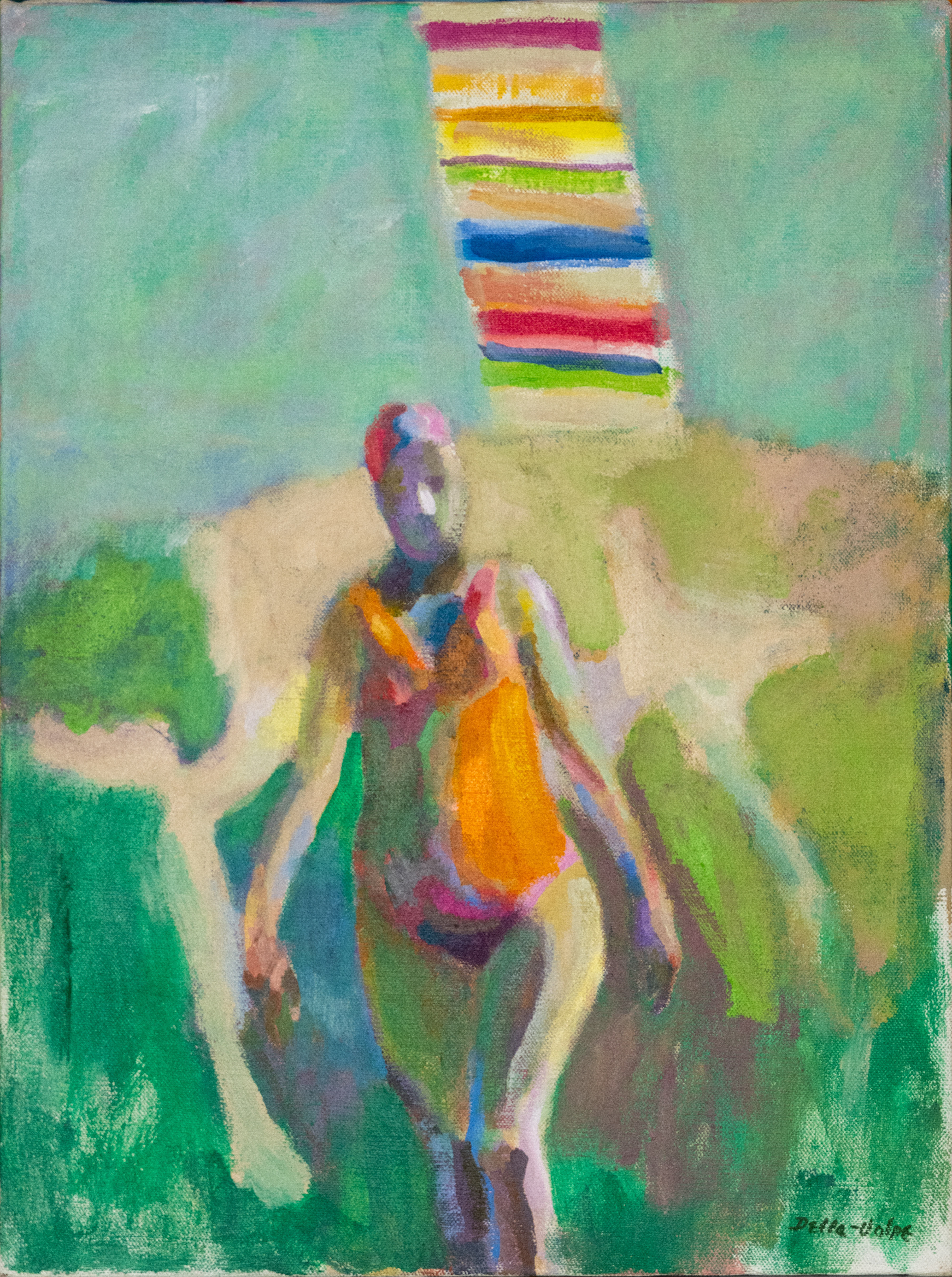 "Bather Returns over the Dunes" 24x18, slr, (99-'01)