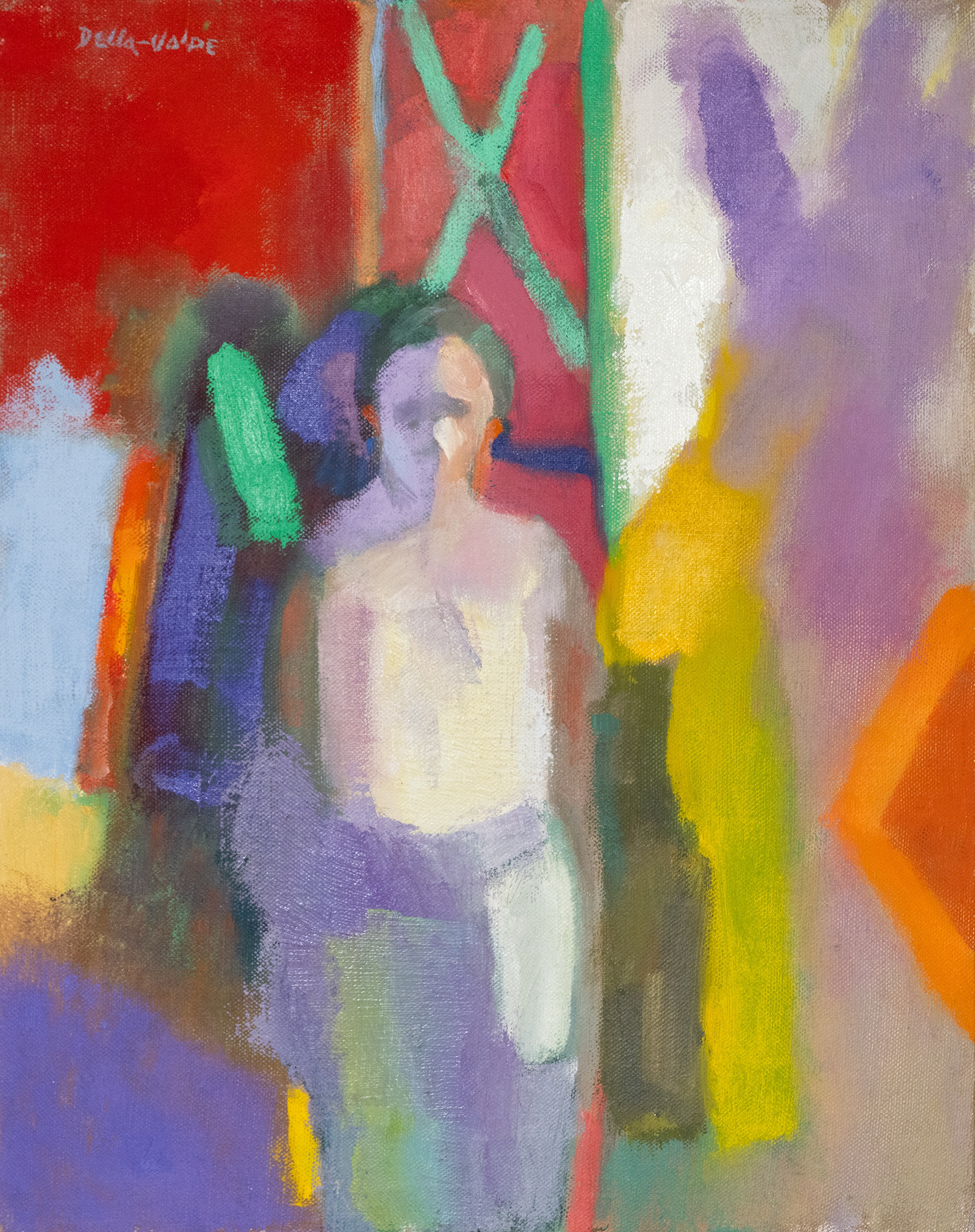 "Swimmer + Green X", 20x16, o/c, sul (~'03-'06)