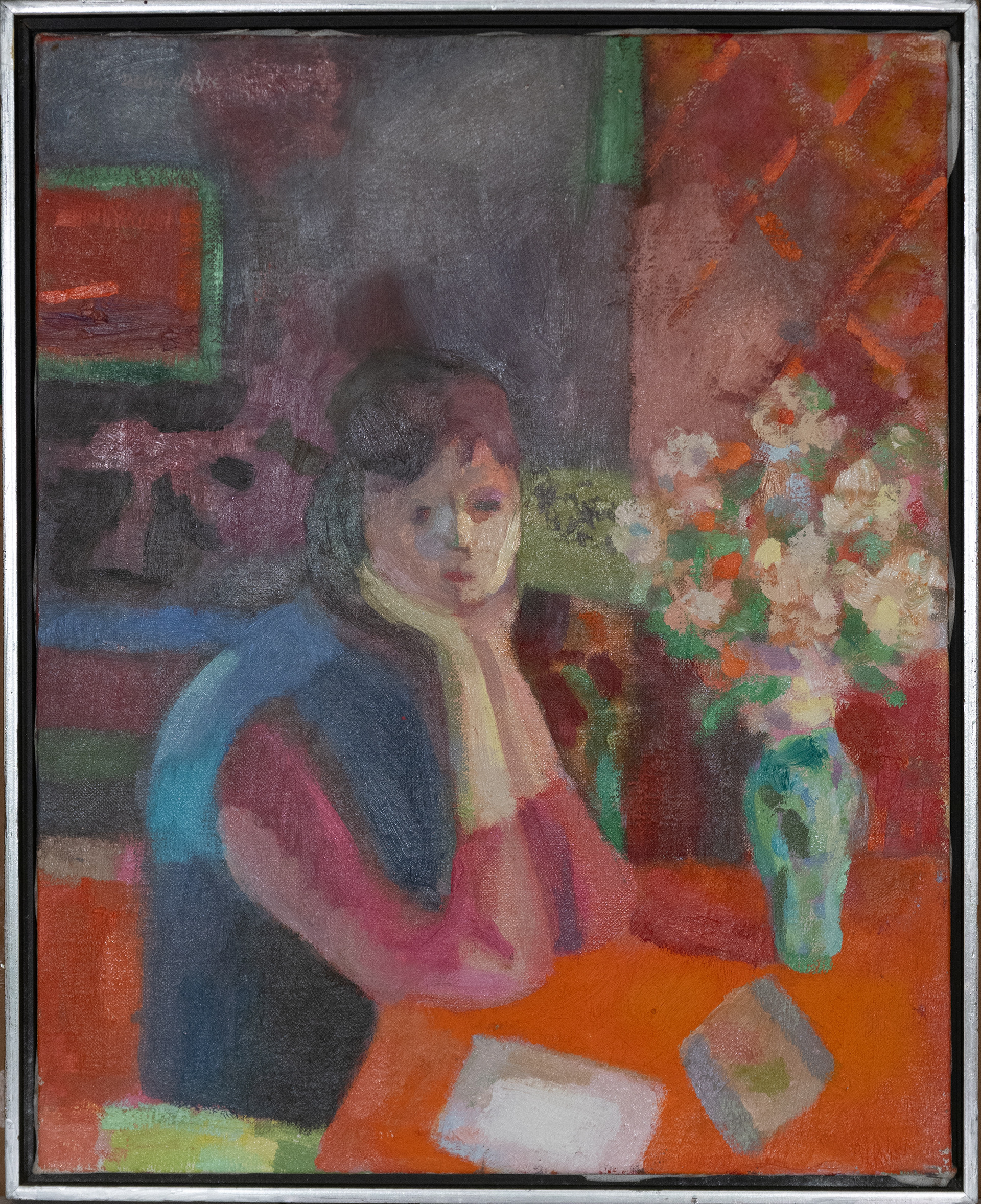 "Girl at the Table" 20x16, oil/c, sul (92-93)