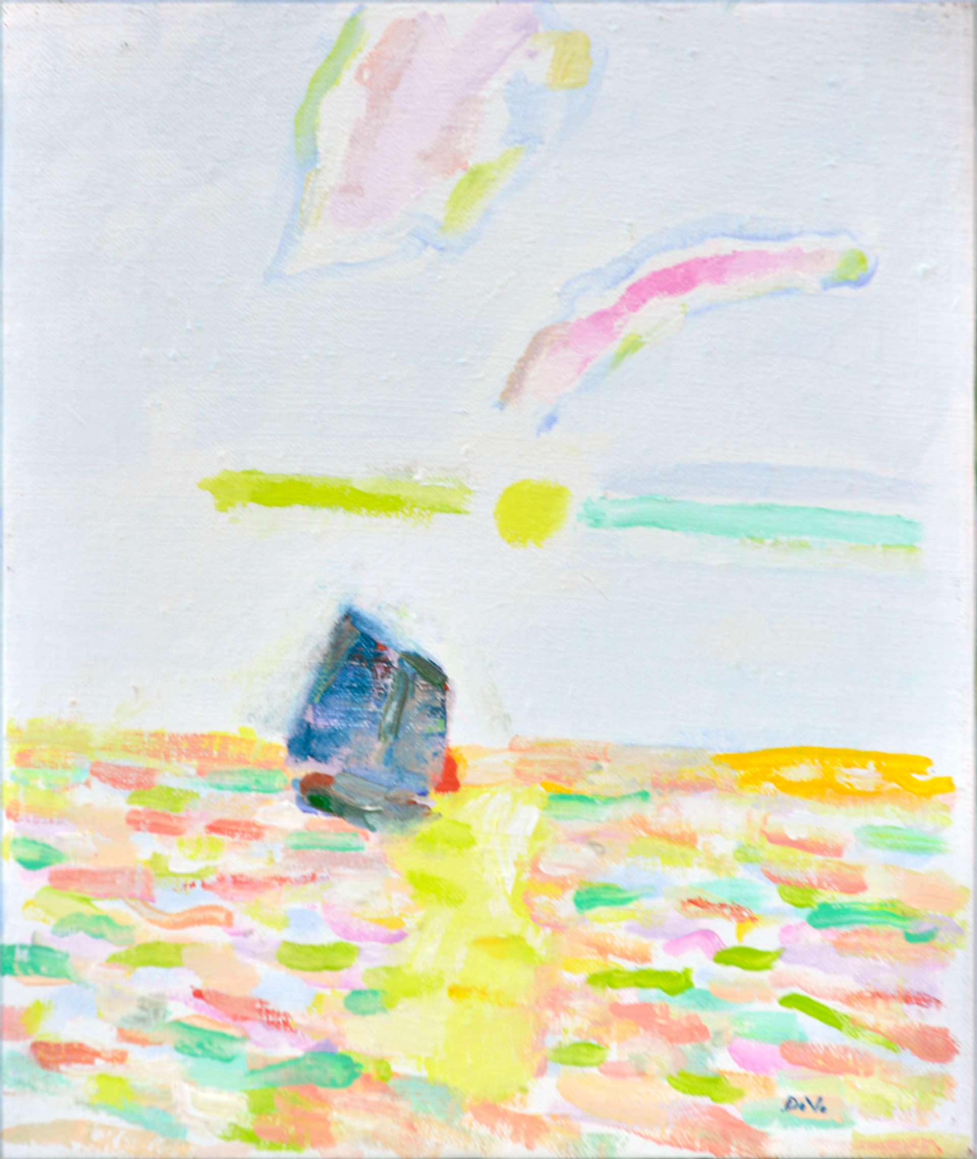 "Lone Sailboat"  o/c  2x10