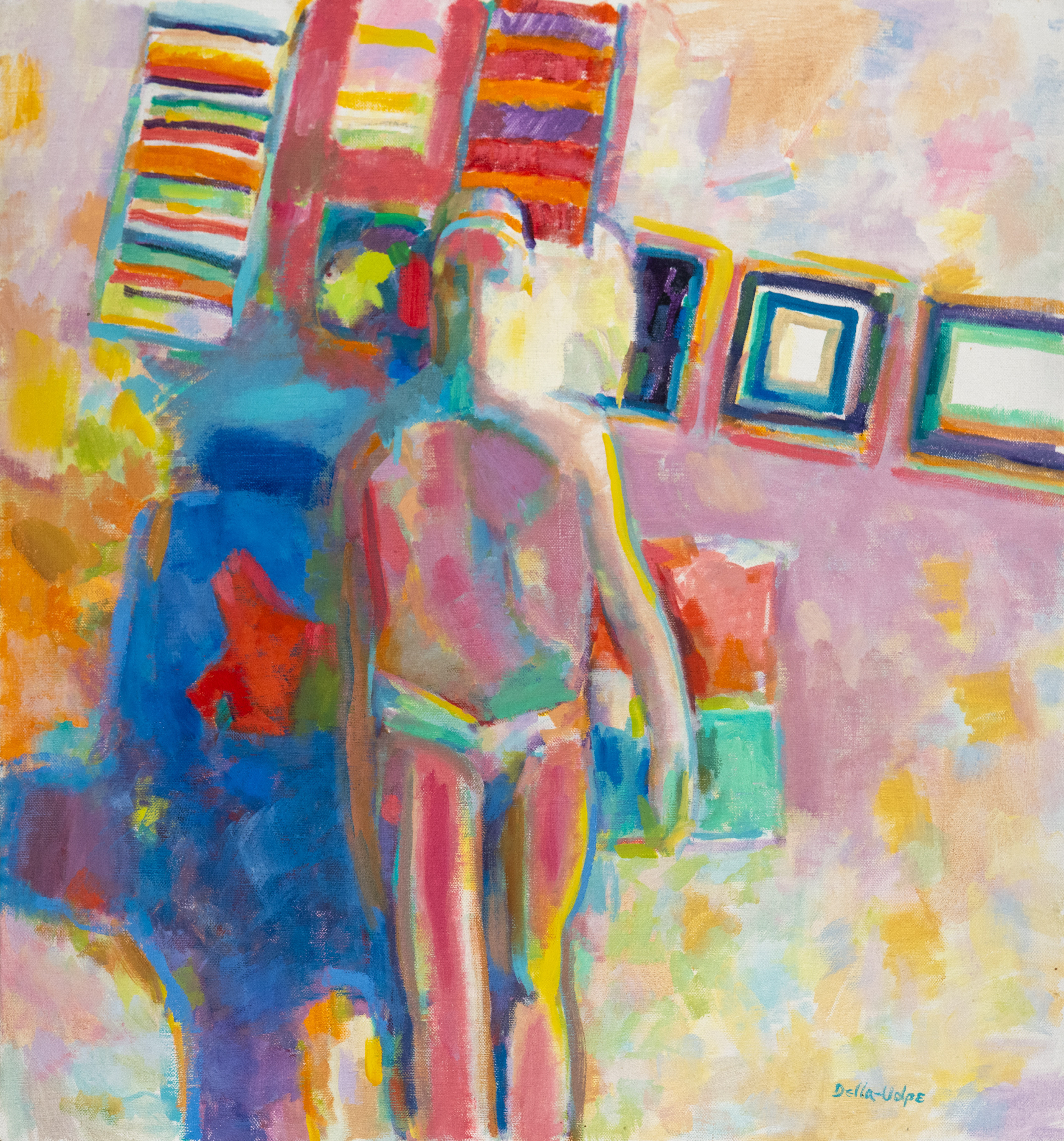 "Distant Swimmer" (Distance?) 30x28, o/c, slr