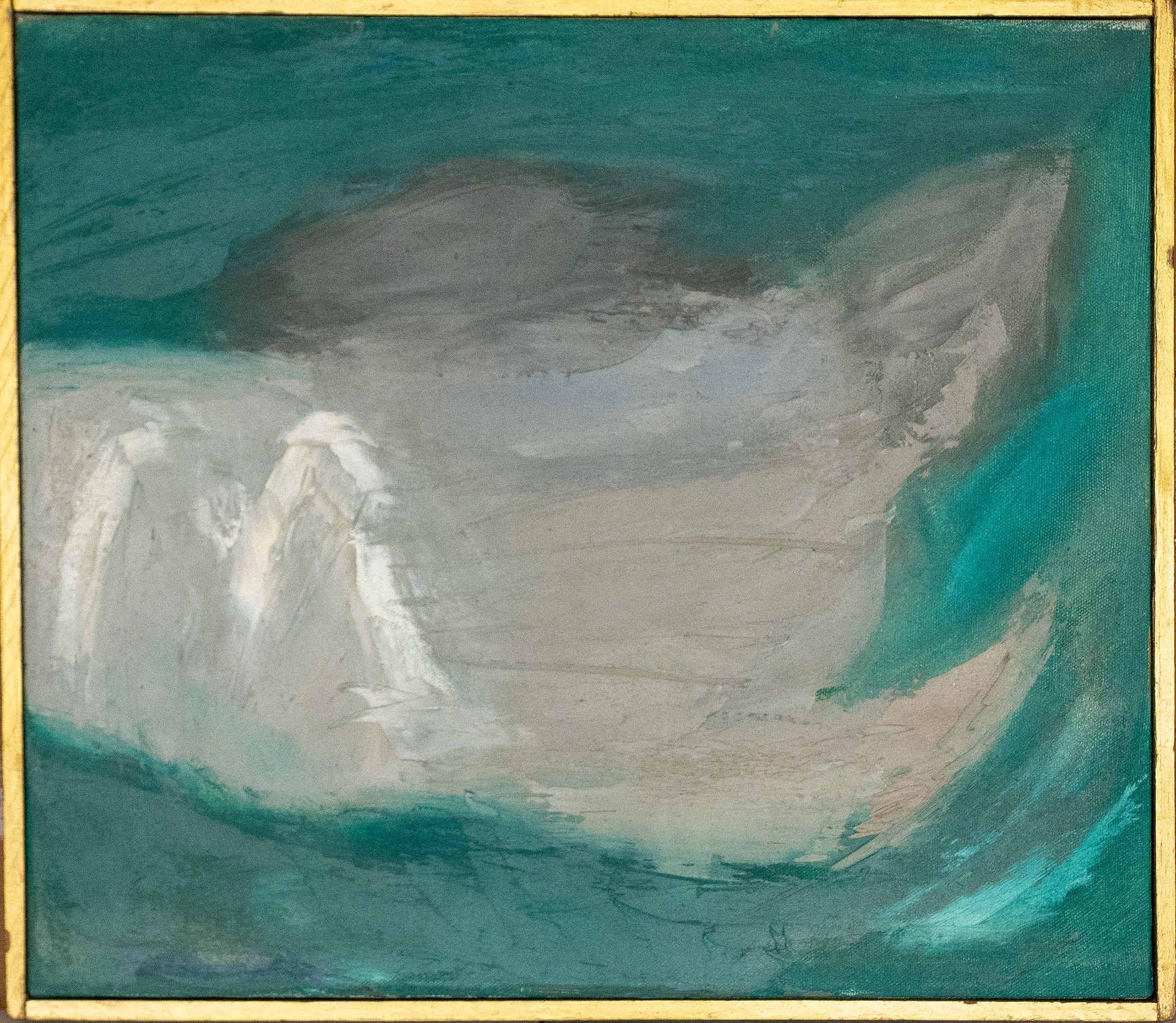 "Gull and Sand Bar" 14.5x17 framed,o/c sll ( July 1957)