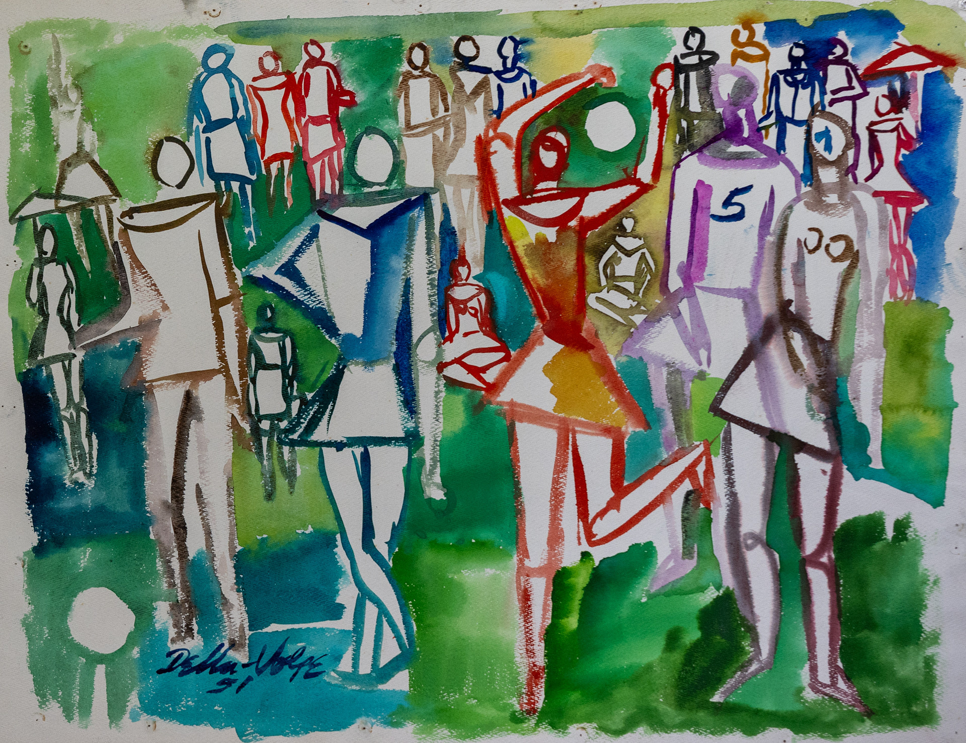 "Ball Game" wc/paper, 1951, sll