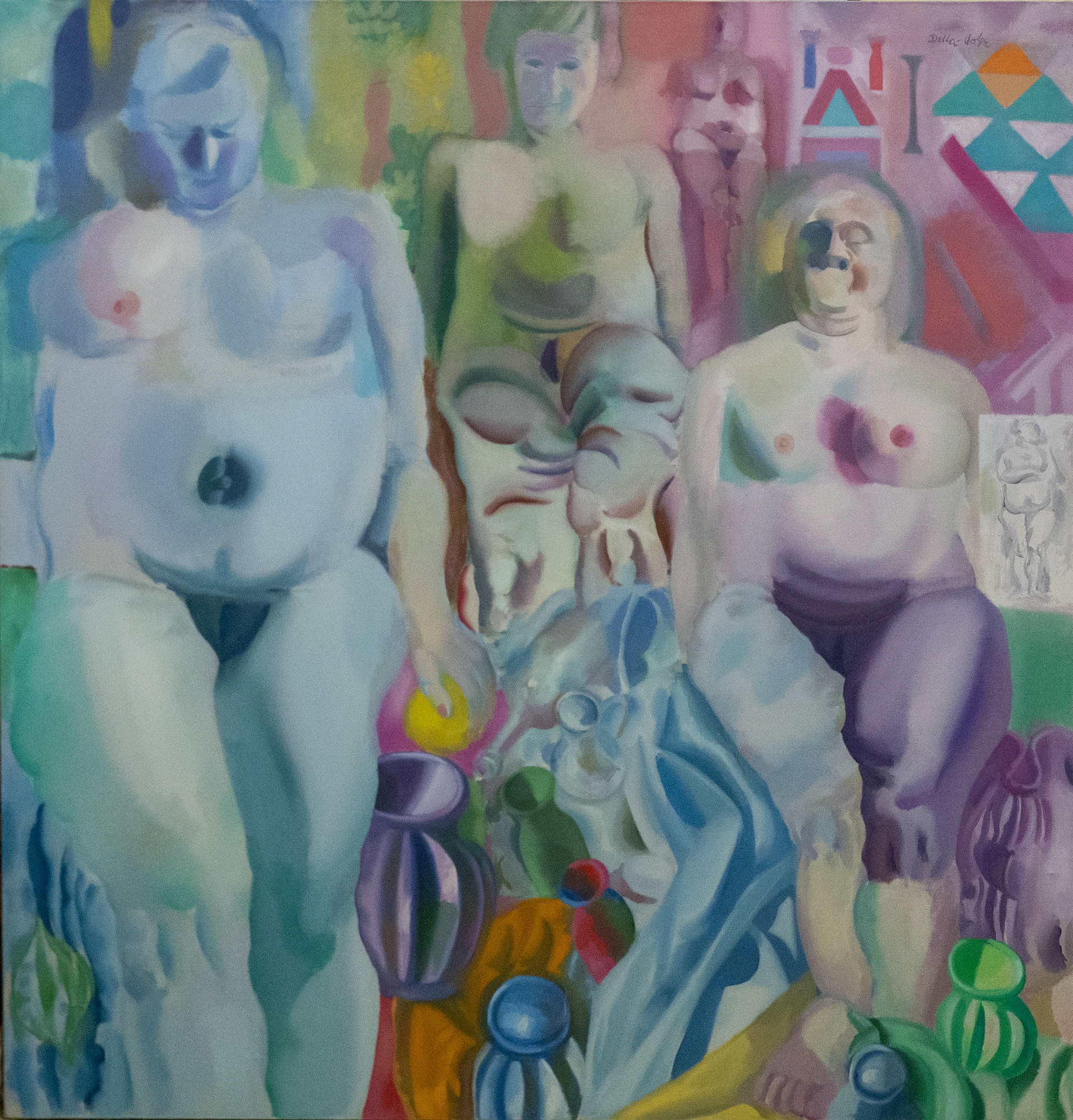 "Figures with Still Life Objects" 50-48, o/c, sur ('64-'70)