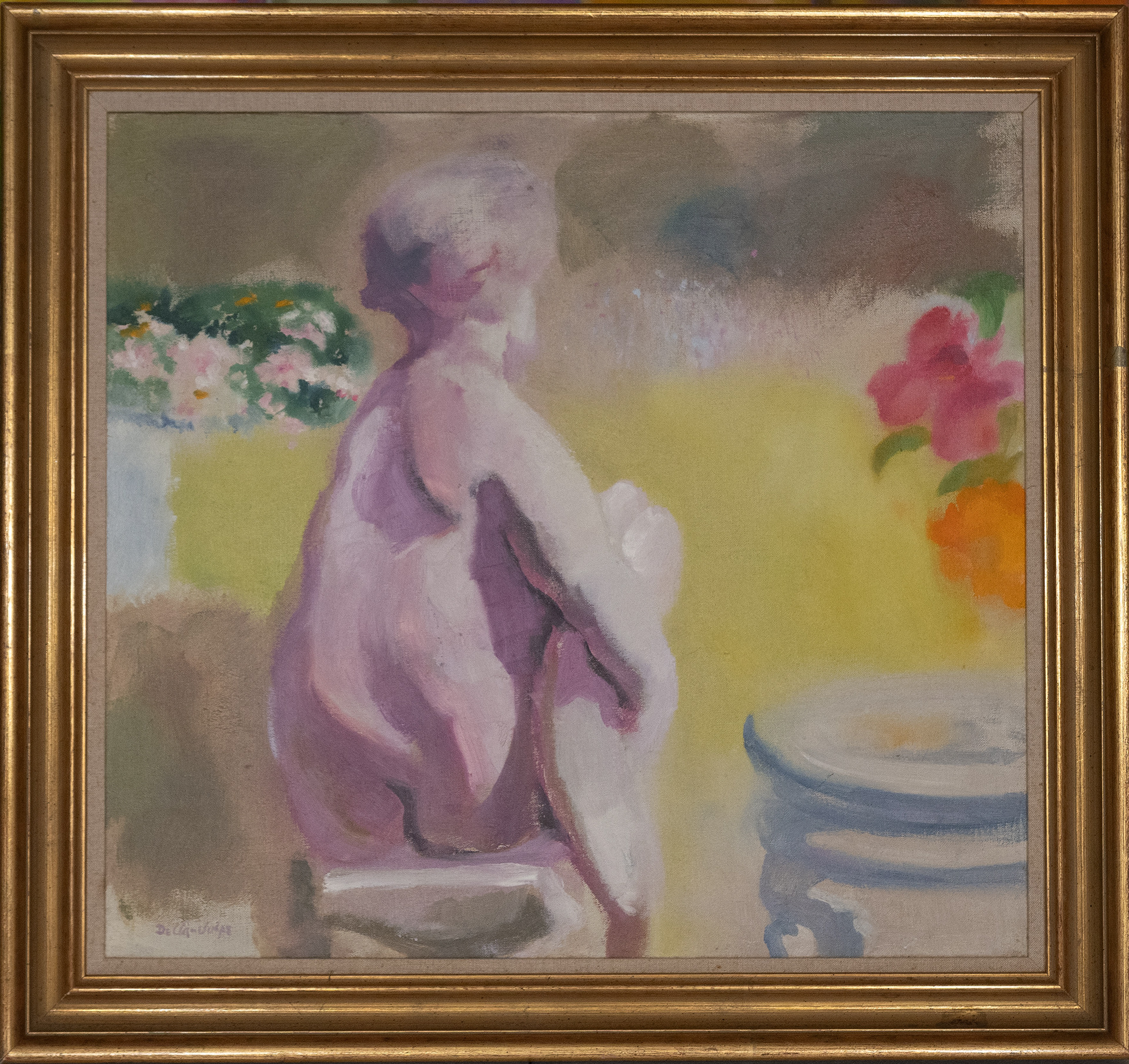 "Garden Ornament", 27x29,o/c, sll  (1980)