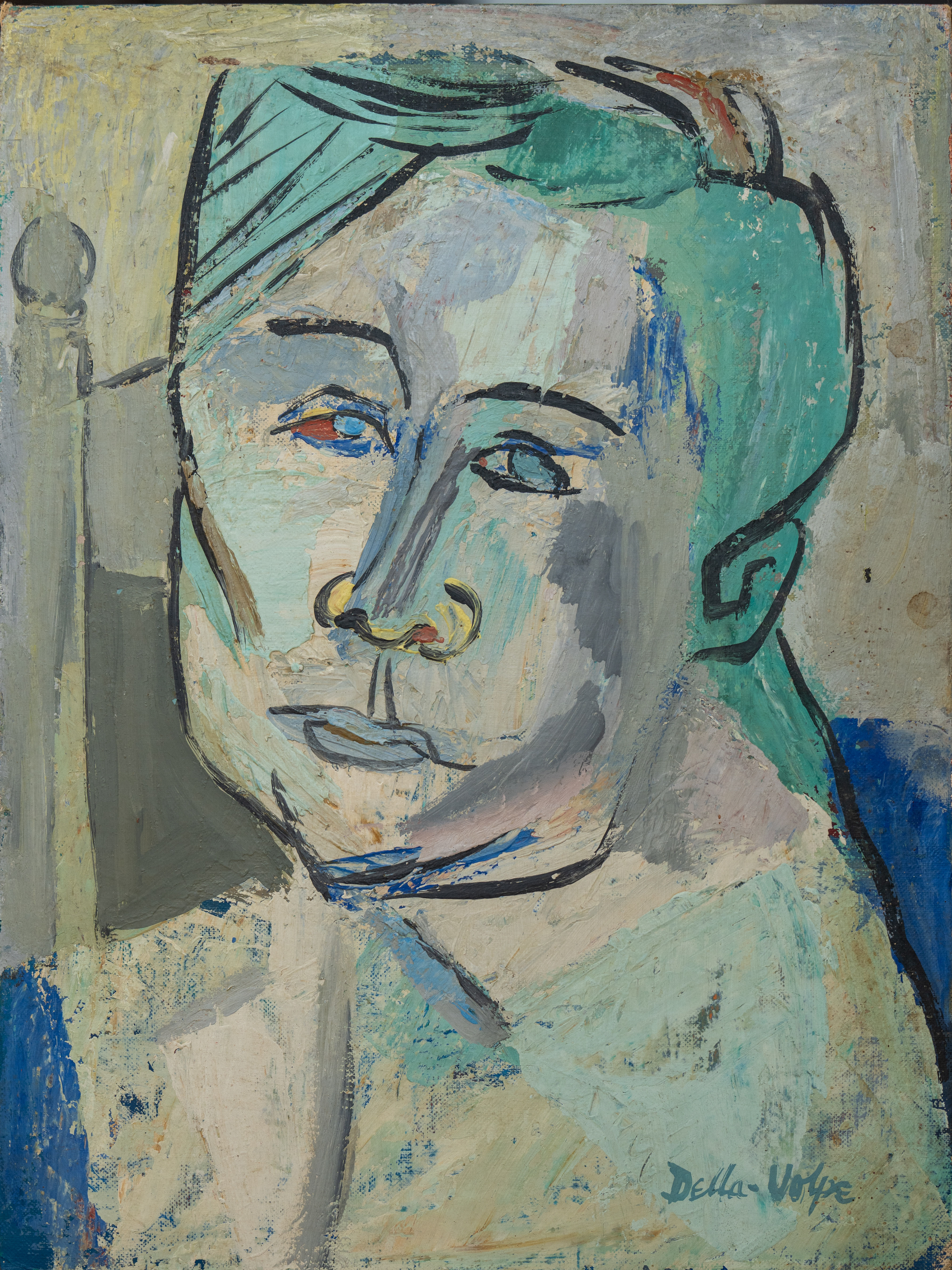 Portrait Green Hair o/board   16x12 (1952)