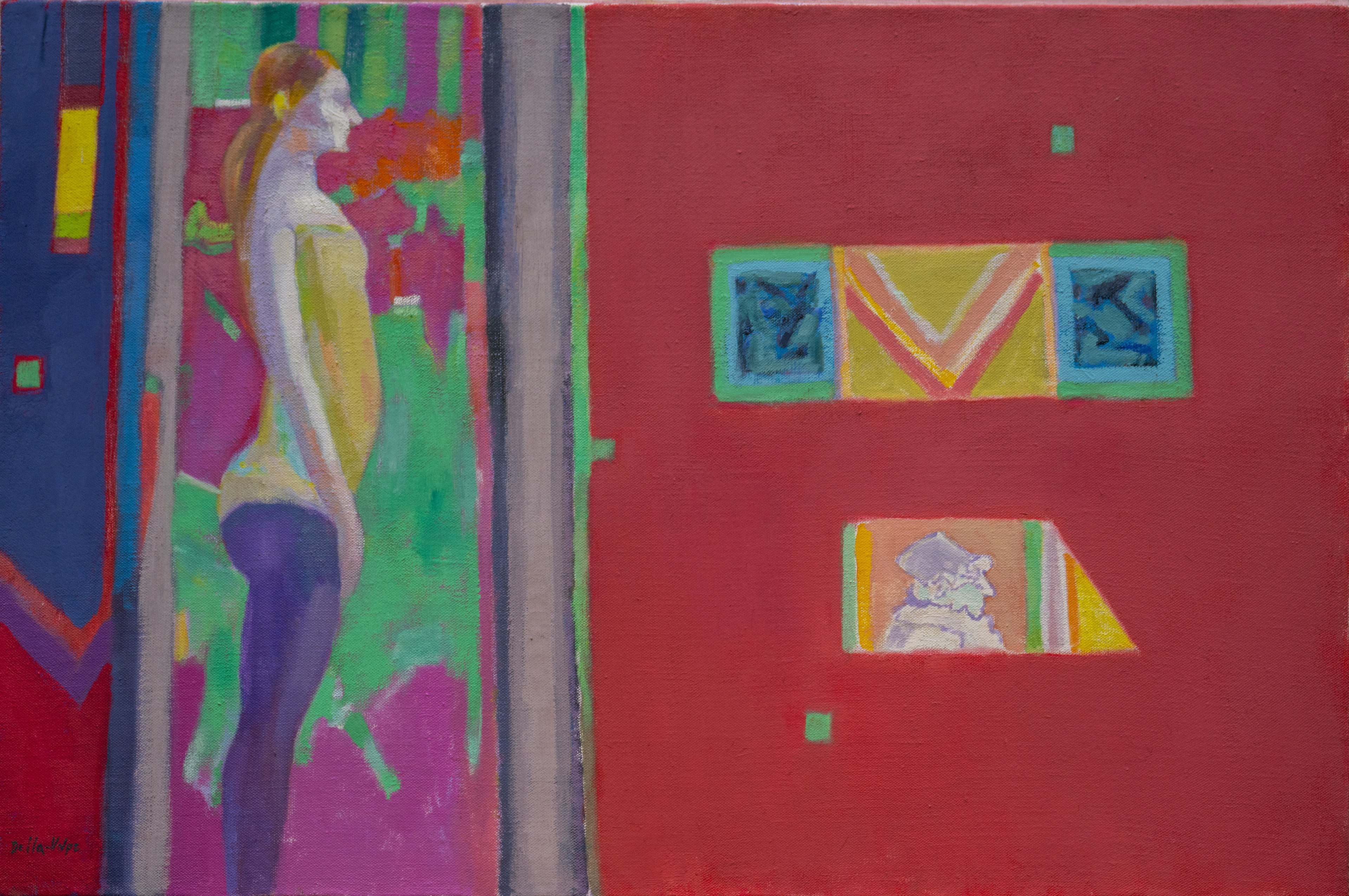 "Girld in Yellow Leotard in Studio" 24x36, sll