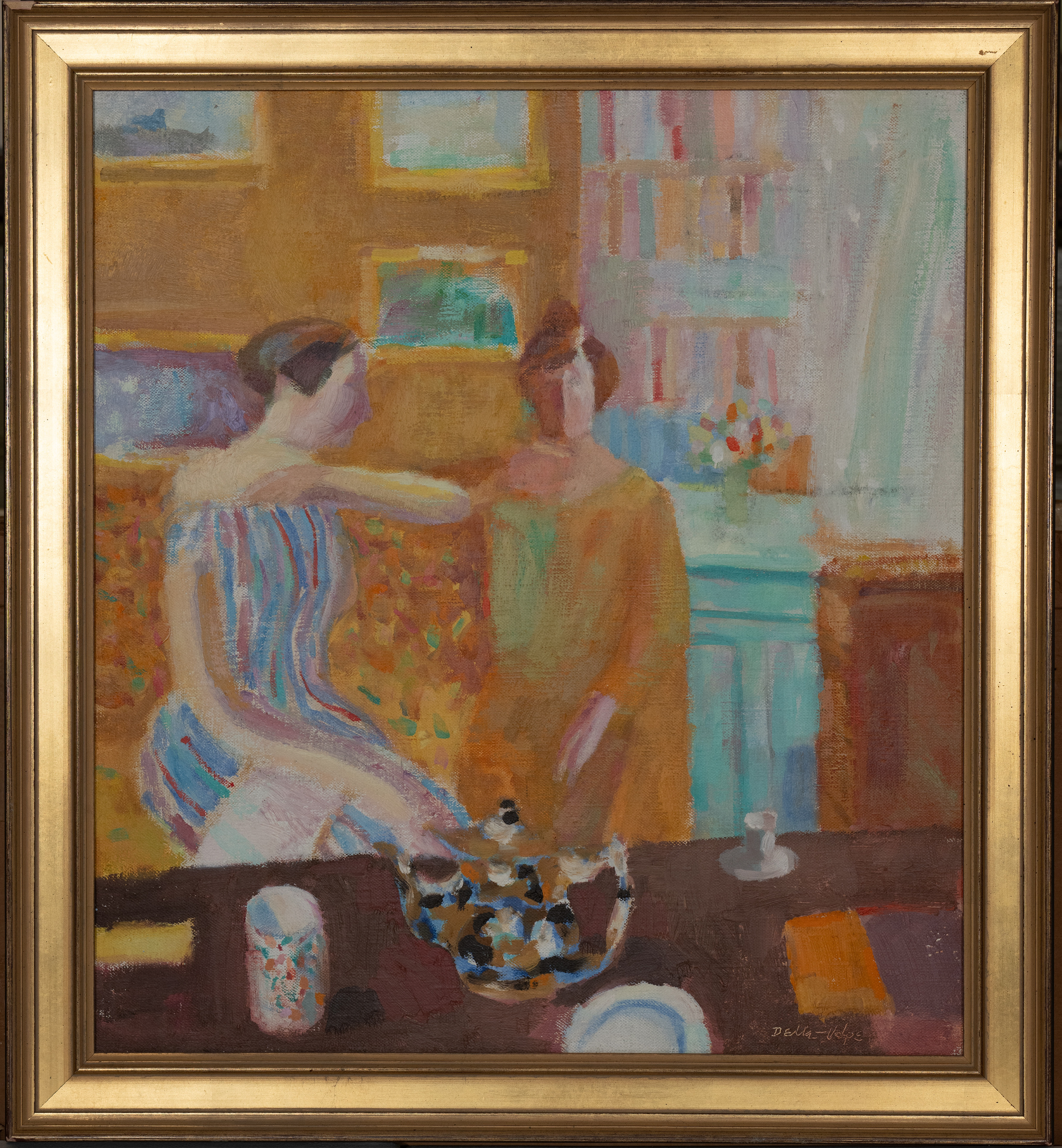 "Conversation" oil-canvas. 16x14