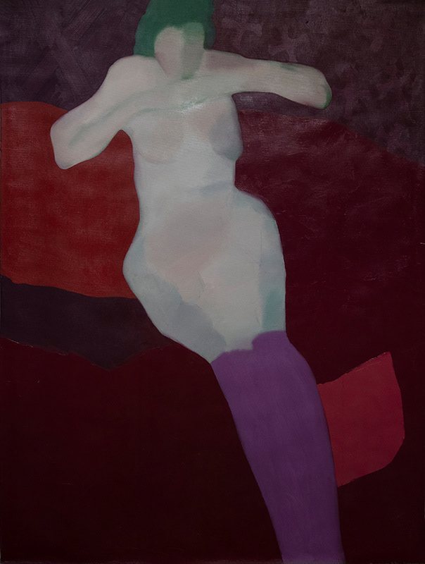 ON COMMISSION IN GALLERY Unstretched study for "Purple Stockiings" 