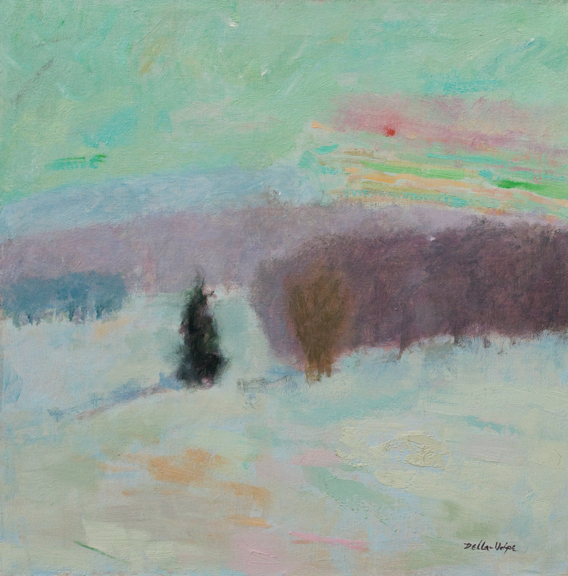 "Snow Scene", 22x22, o/c, slr 