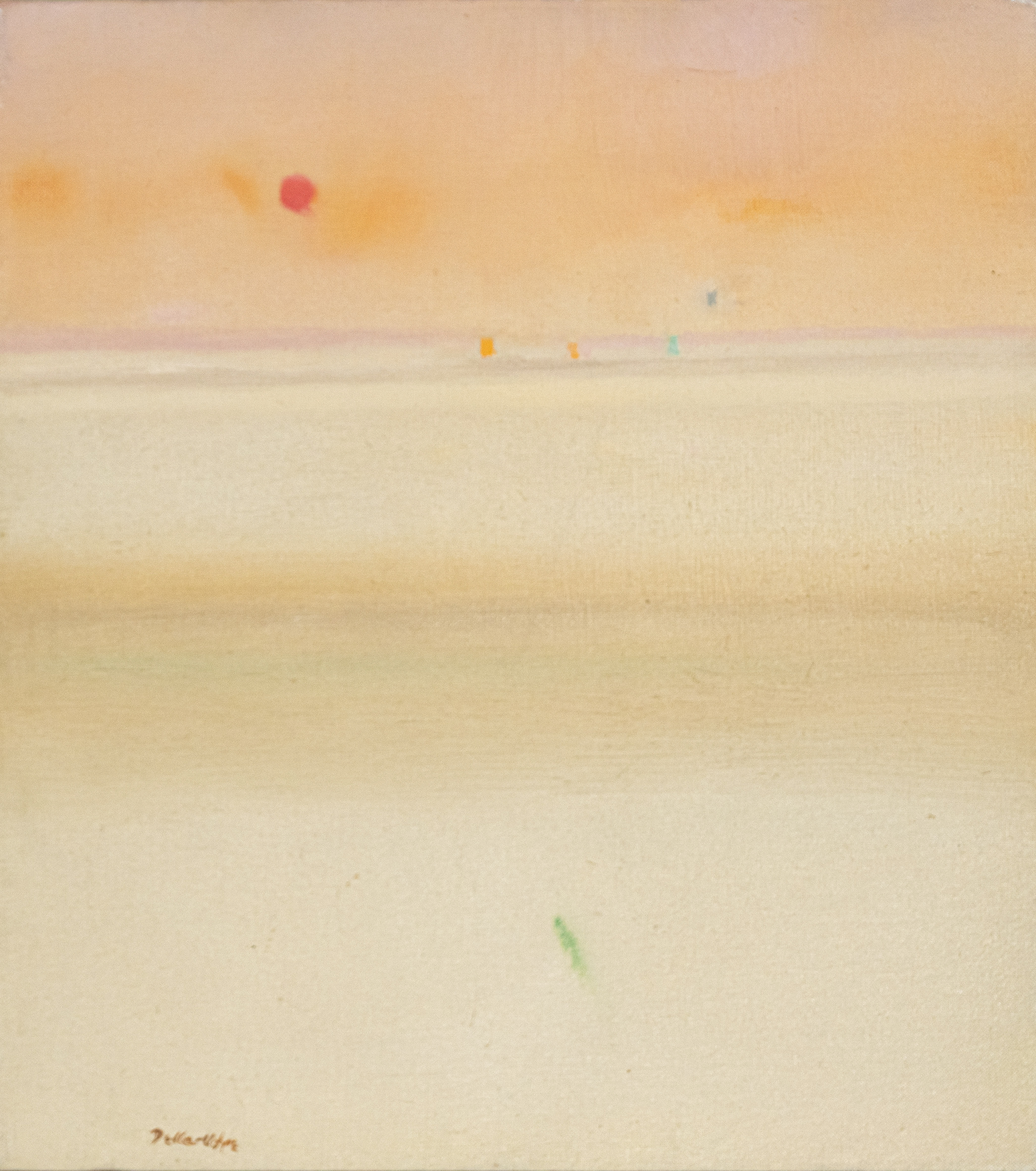 "Morning Beach" 18x16, o/c, sll, (1977) 