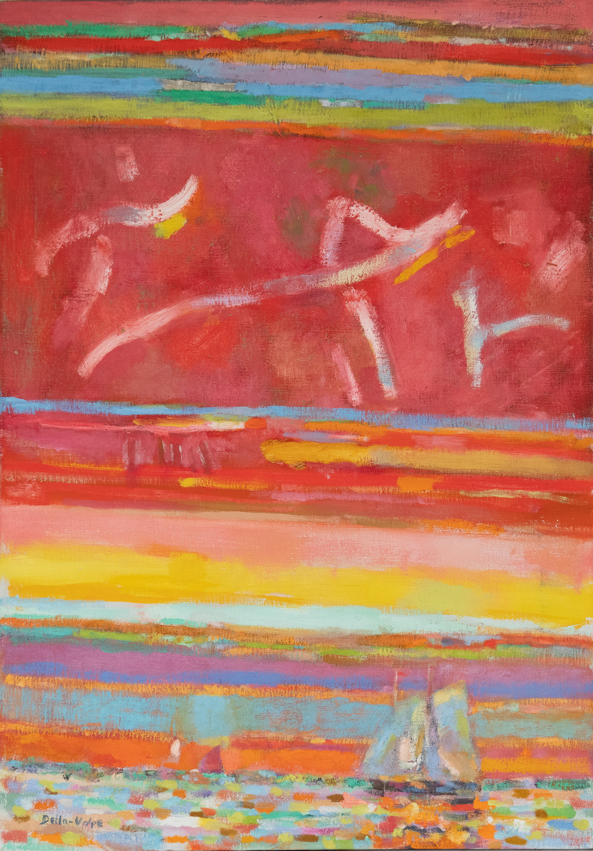 Three Sails in Bright Sunset  oc  34x24