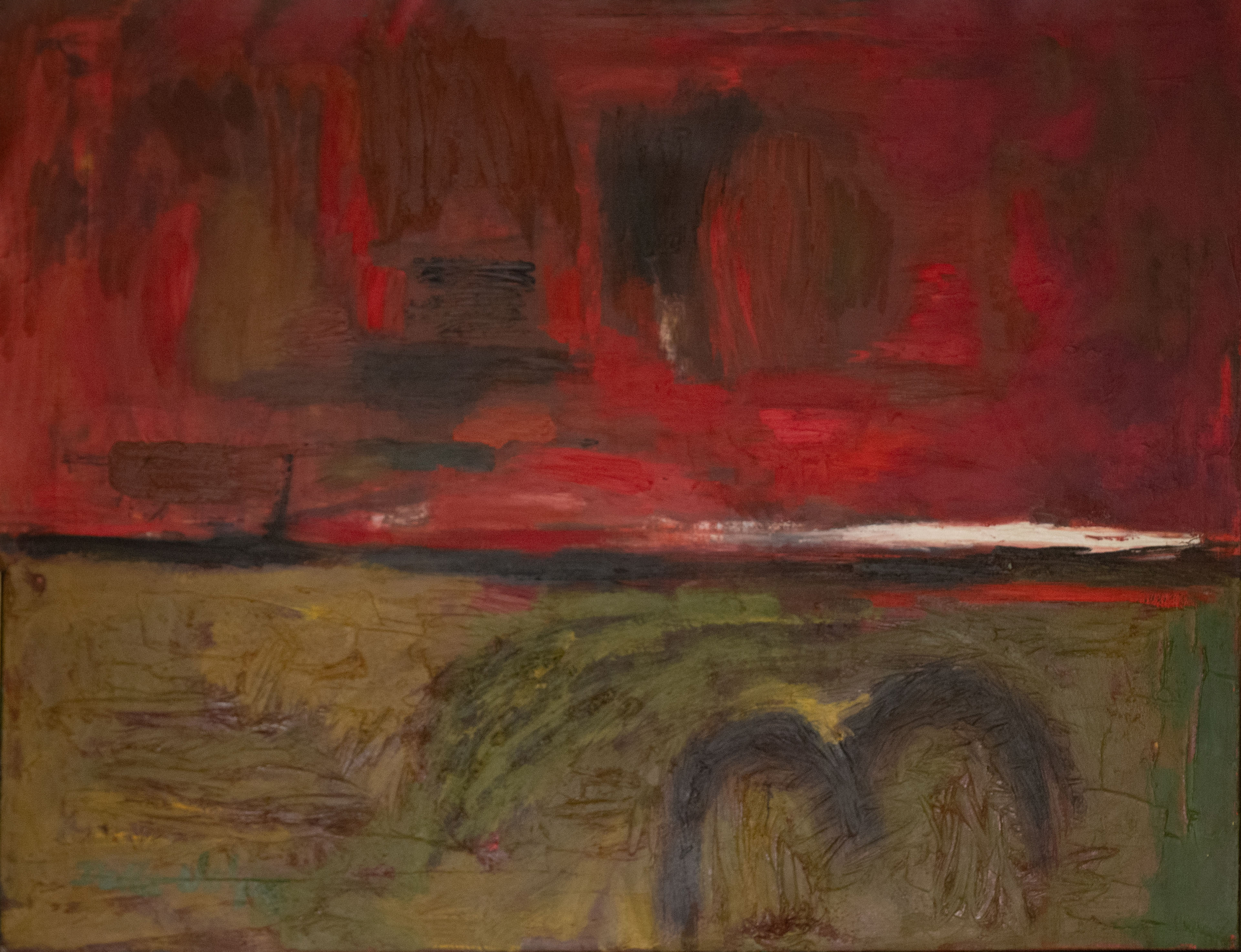 "Marsh Sunset" 30x38.5 framed, o:c, sll ( 1955-57) 