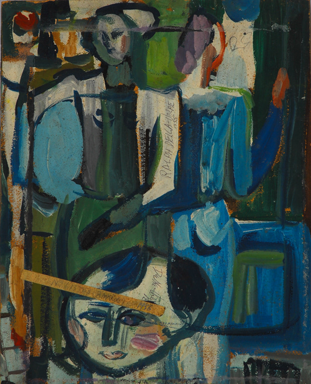 on board ...reverse side of "Teacher"  early work