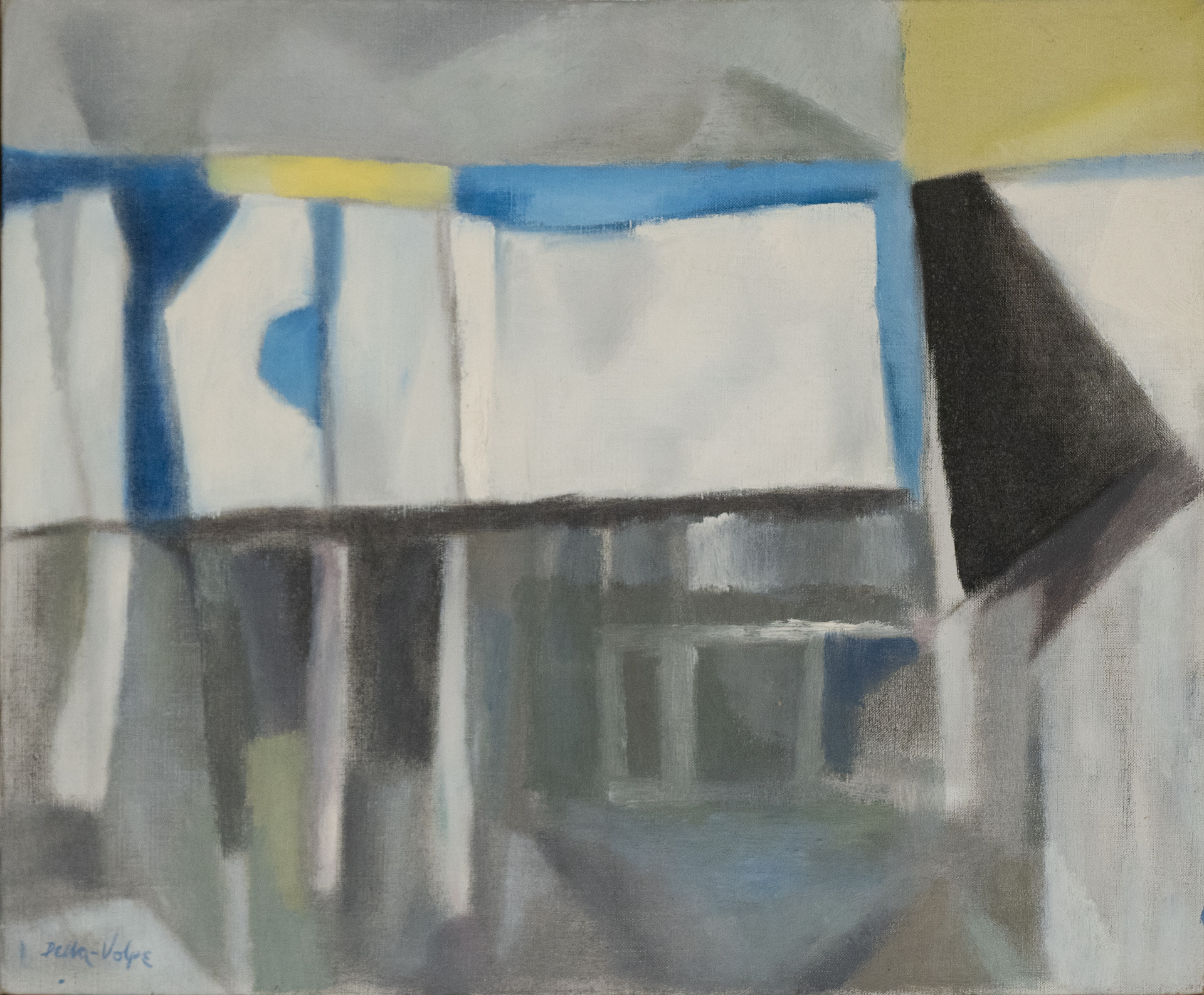 "Dock and Reflections" 20.5x25.5 framed, o/c sll 