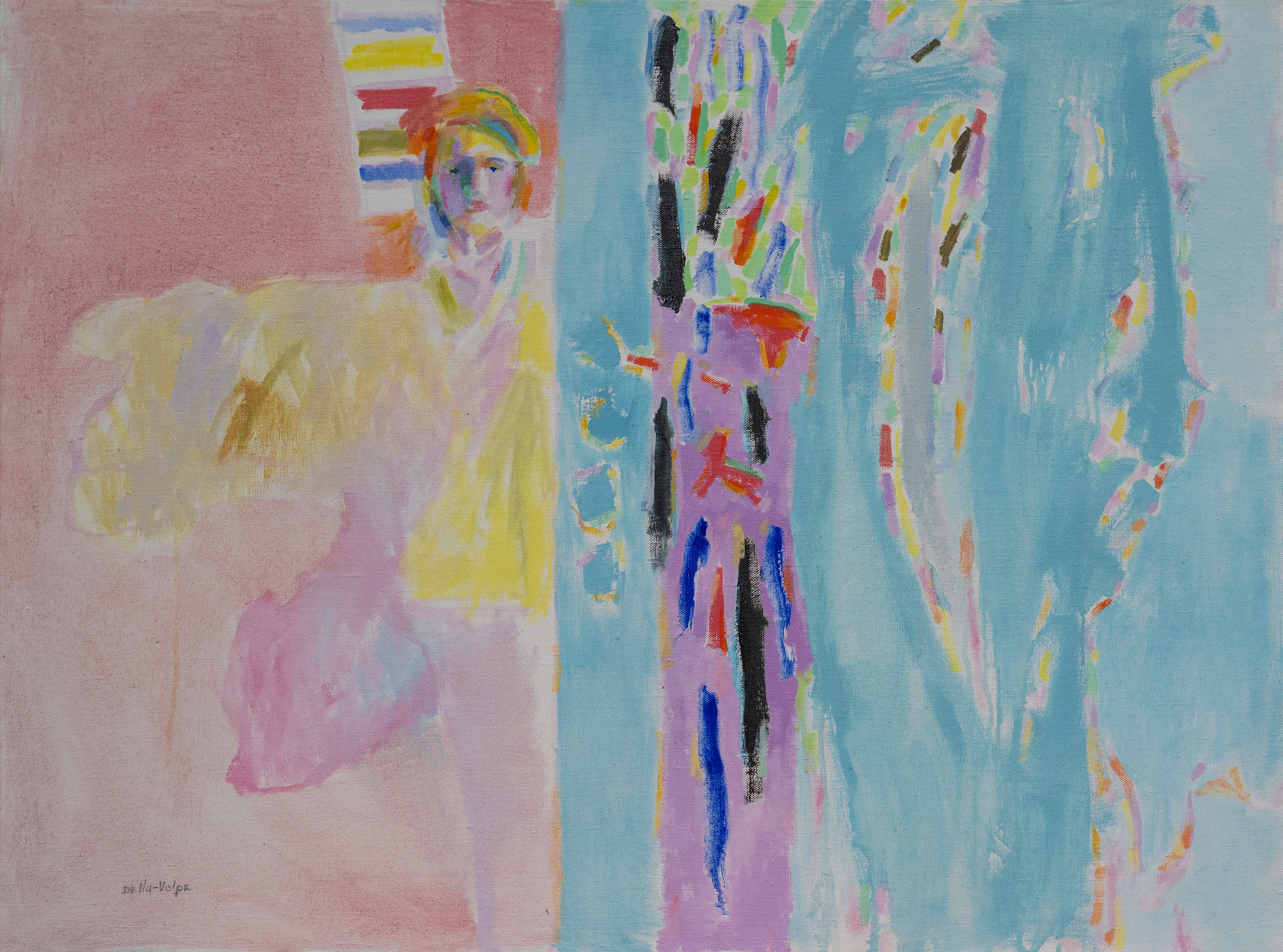 "Figure at edge of Painting" 30x40, sll  