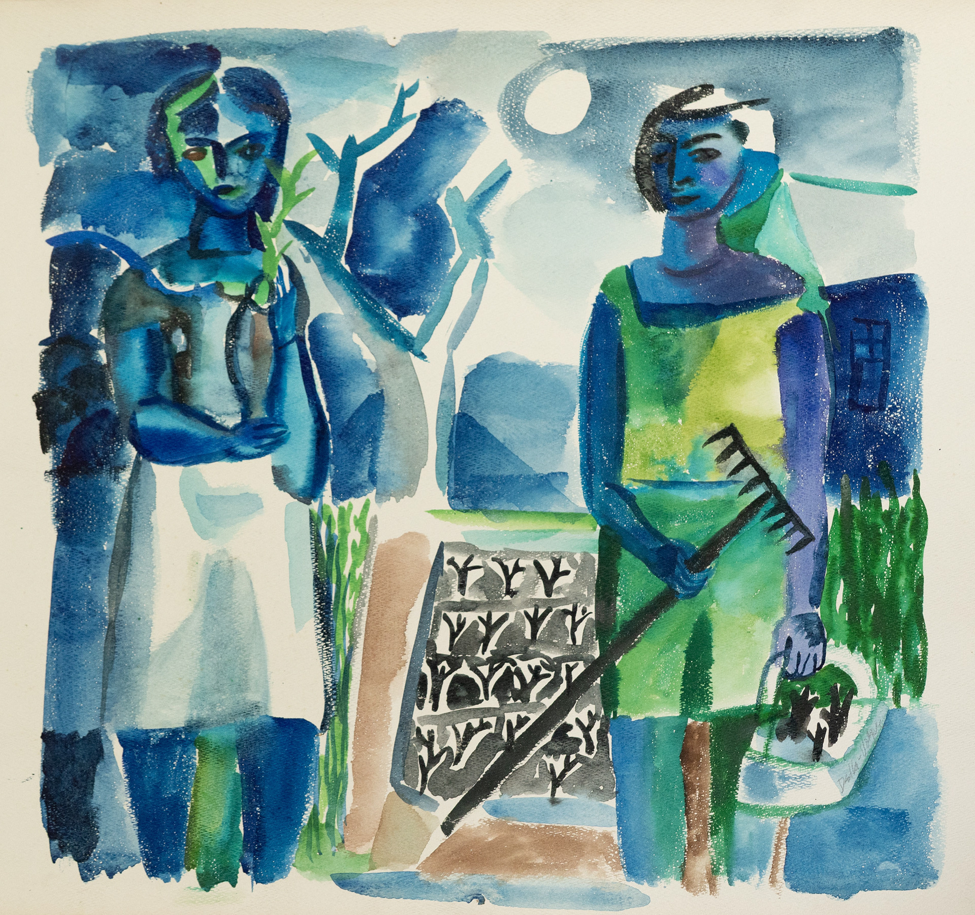 "Freshly Planted" wc/paper, 22x20, slr 