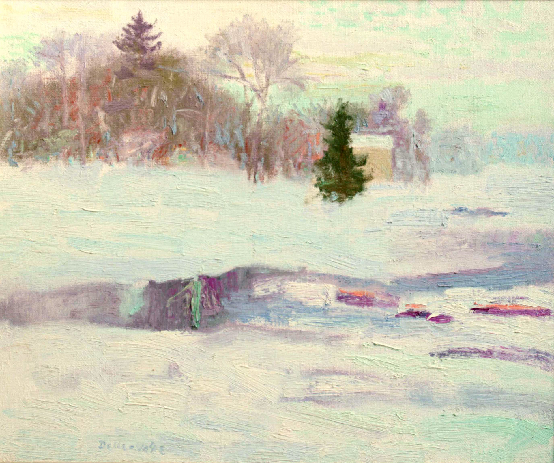 "Winter Stream" 20x23, o/c, sll, framed