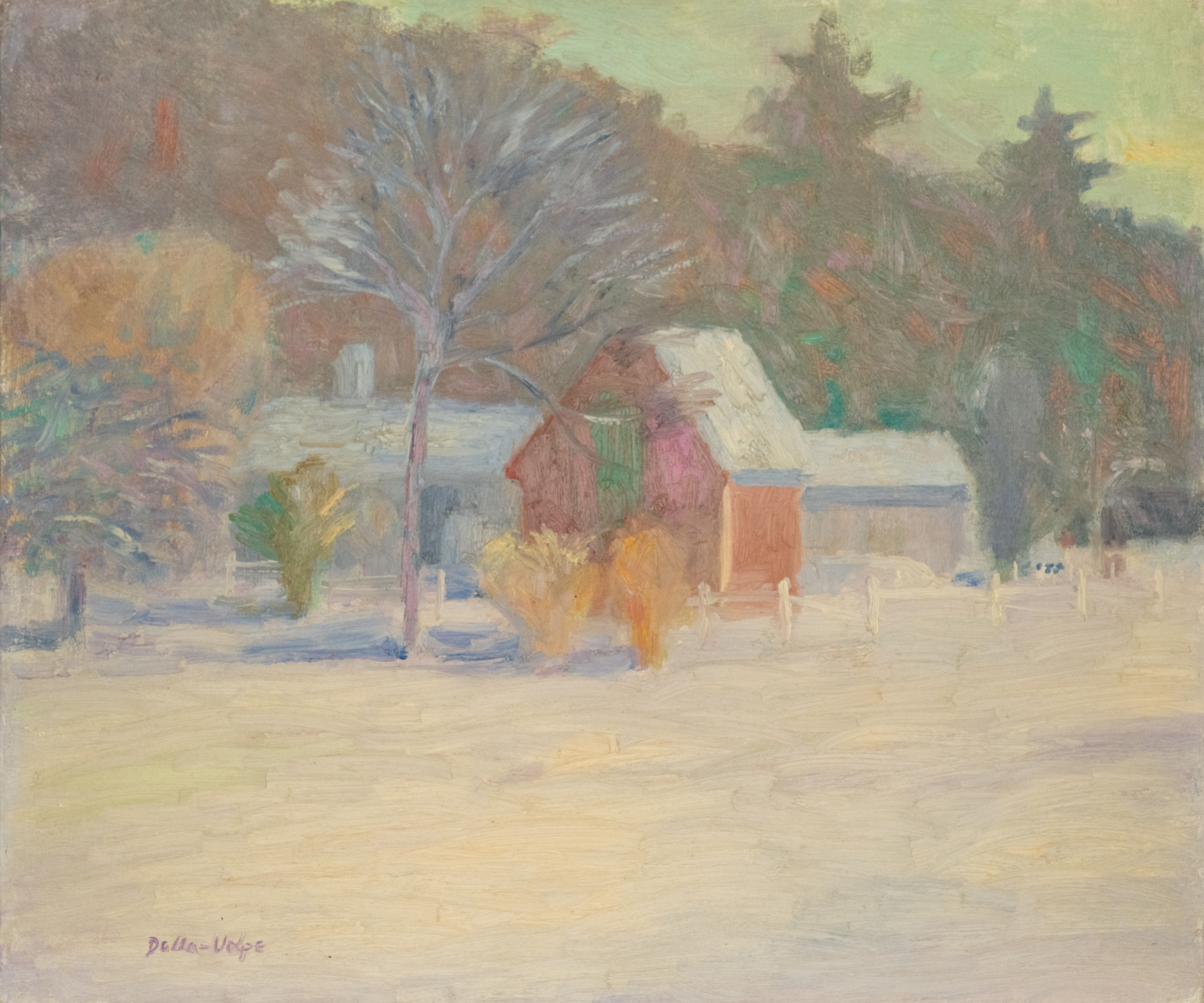 "Red Barn" 22x26. o/c, sll.