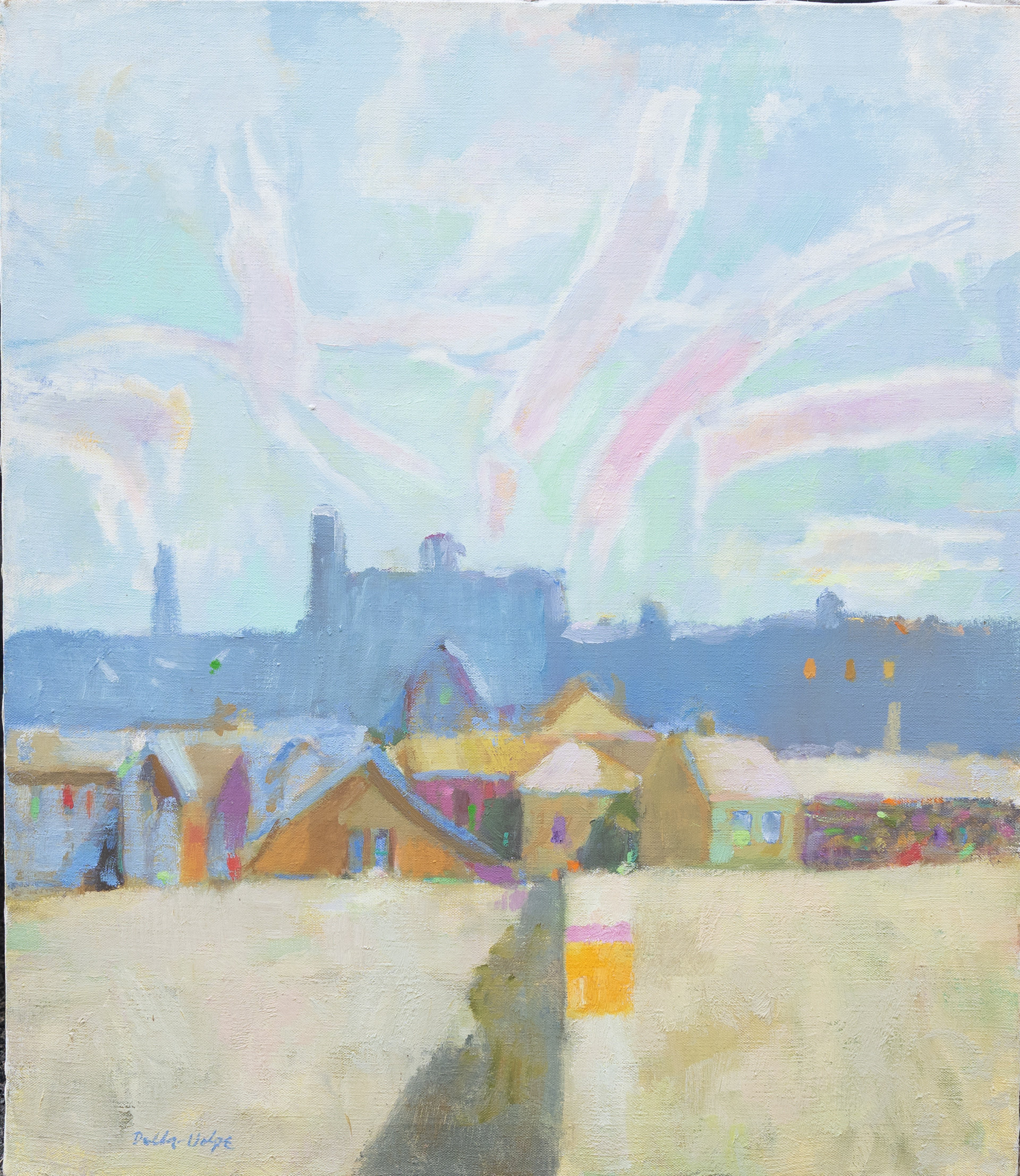 "Beach Town"  24x26,o/c,  (1993-98) 
