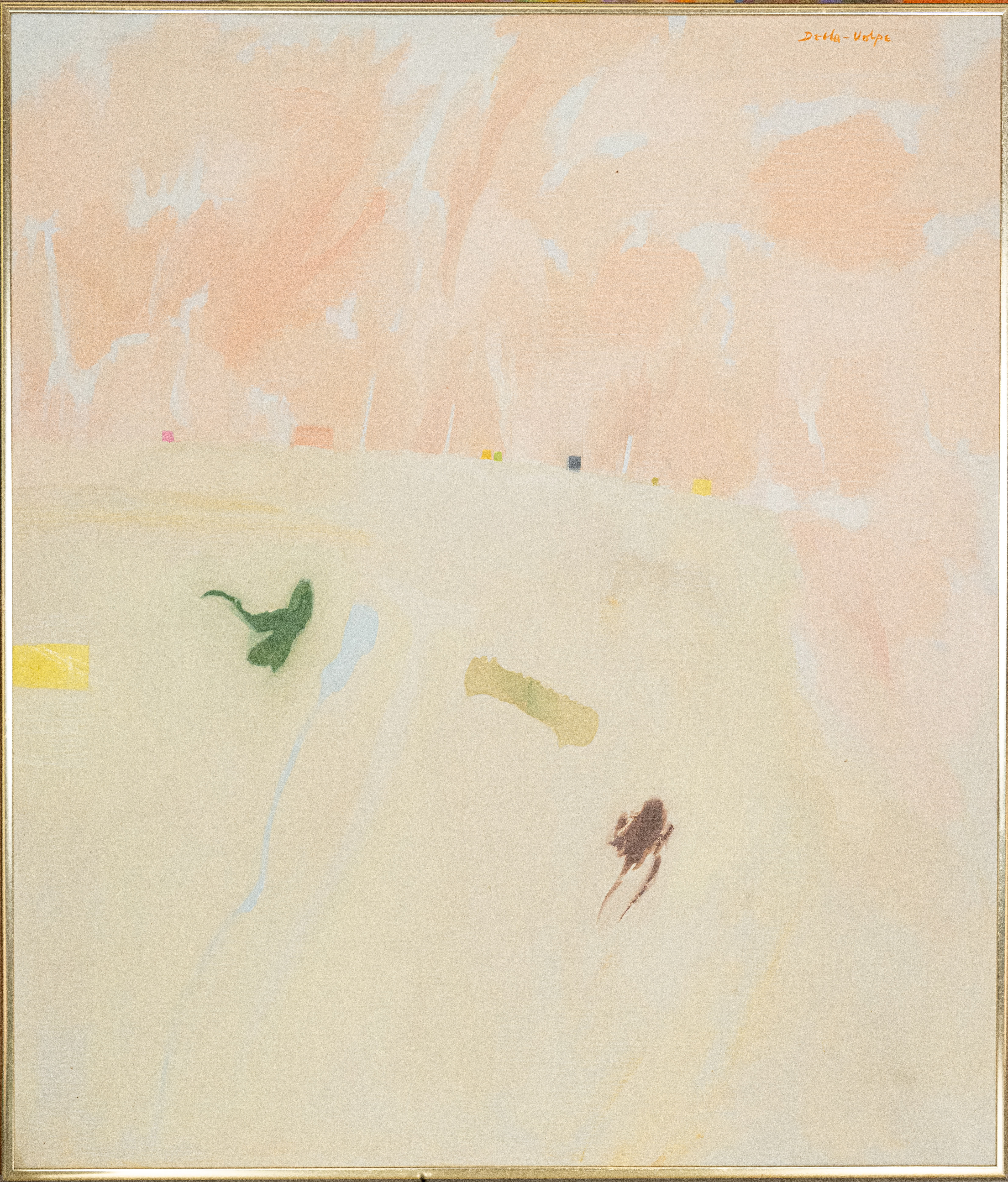 "Pale Yellow Beach"  28x24, o:c, sur, (`'70s)  ONon 