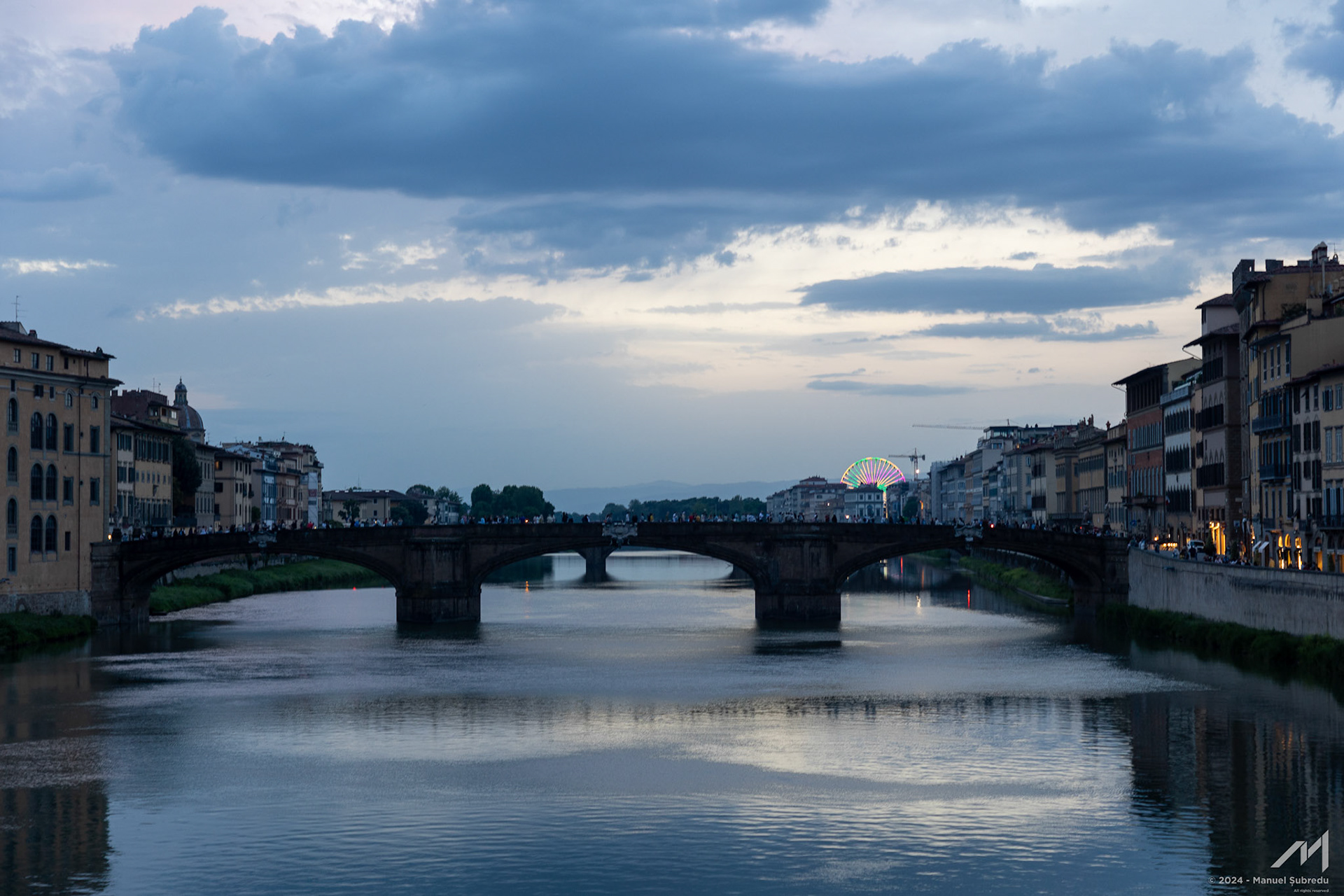 Bridges of Florence, at sunset