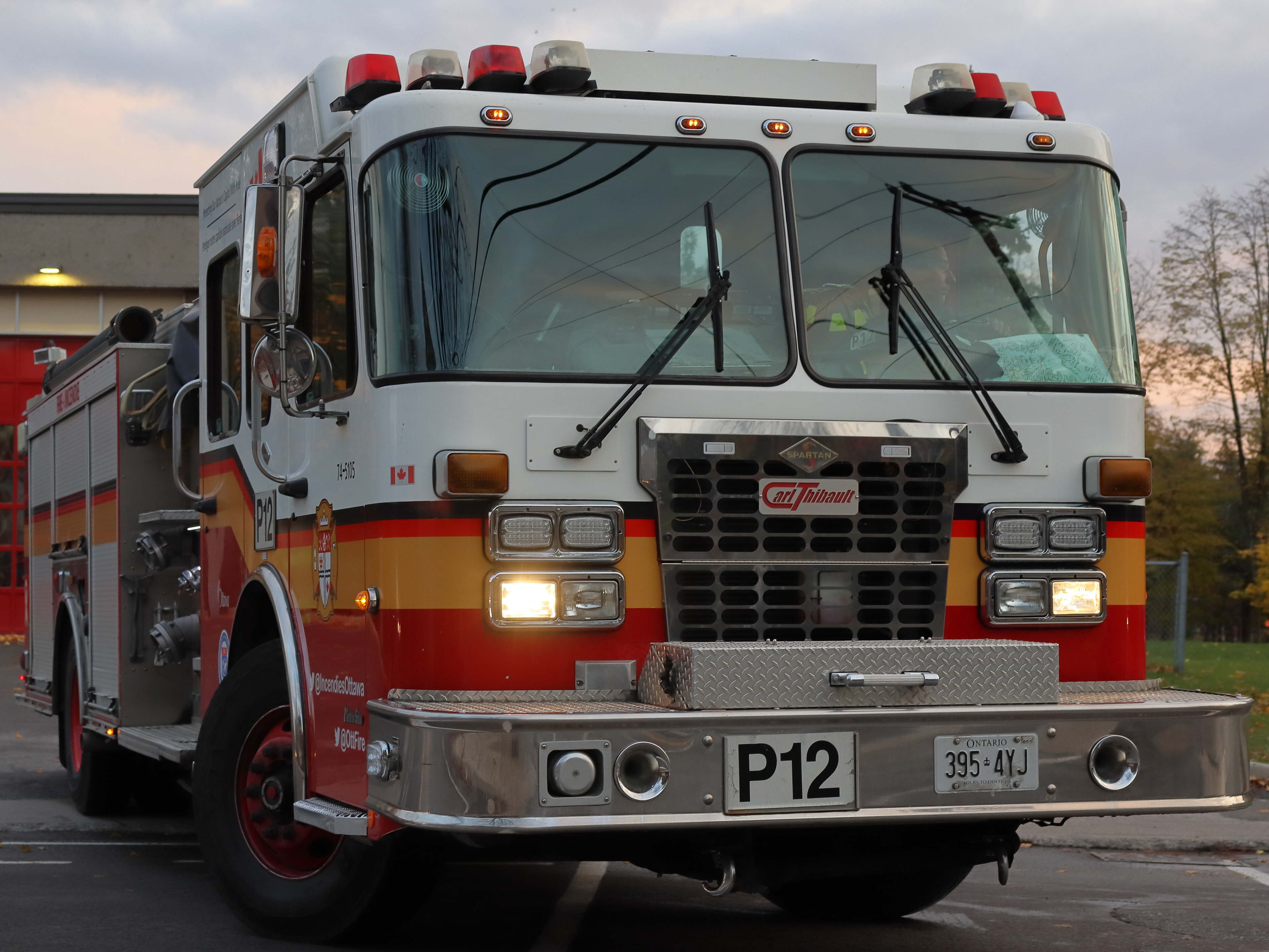 a firefighter pulling in