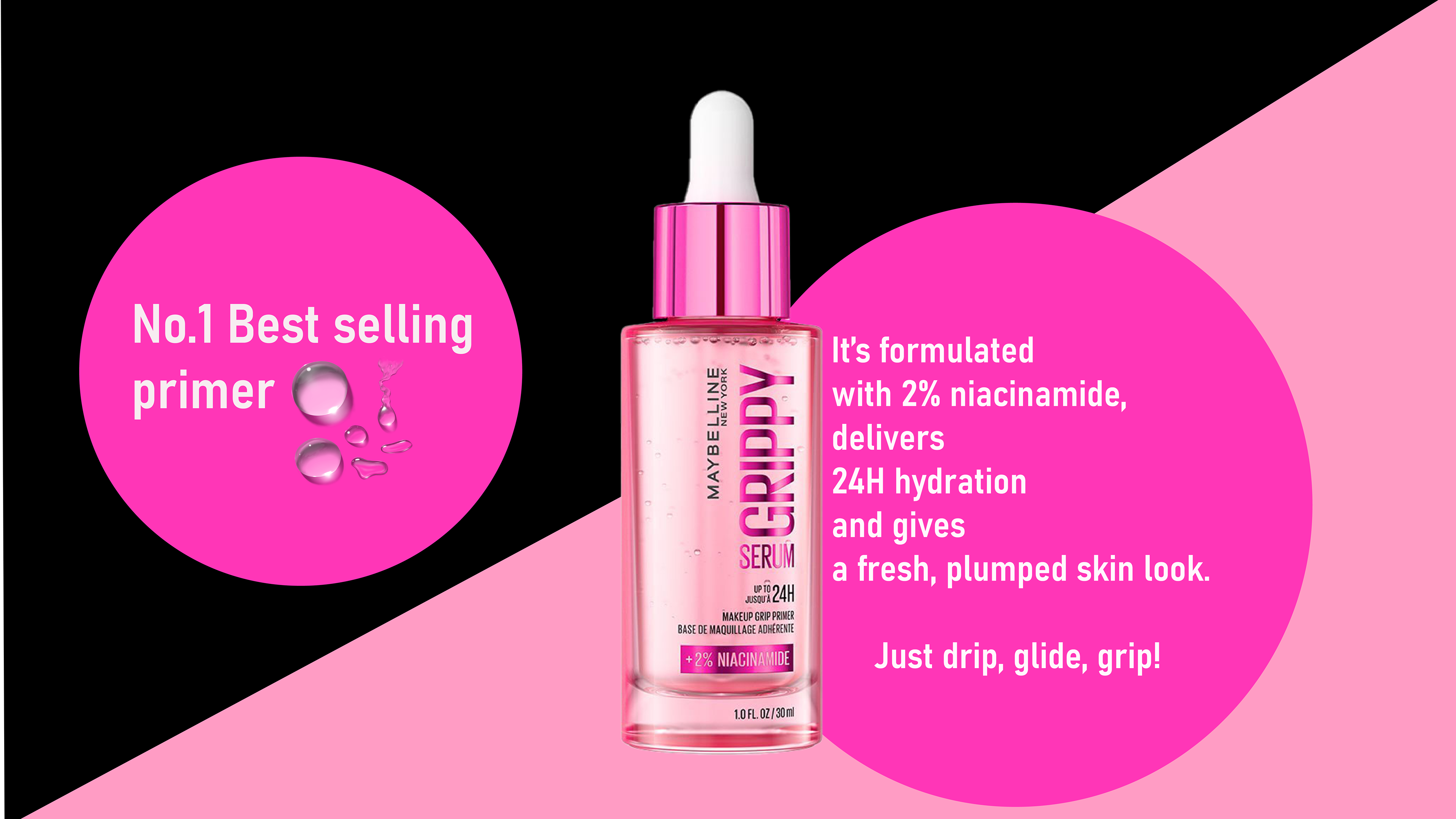 Ad campaign for maybeline grippy serum primer 
