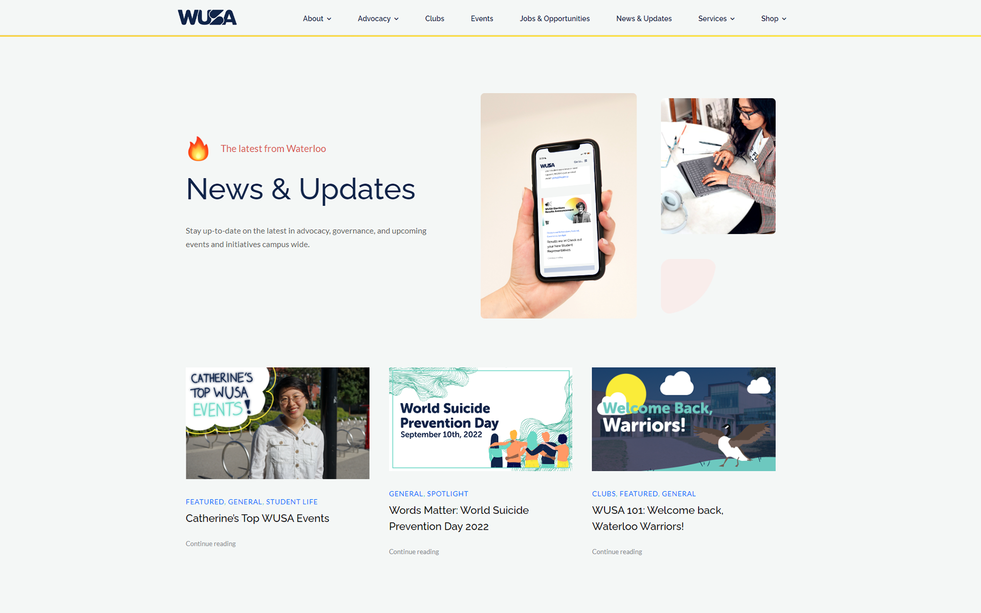 New News & Updates Layout