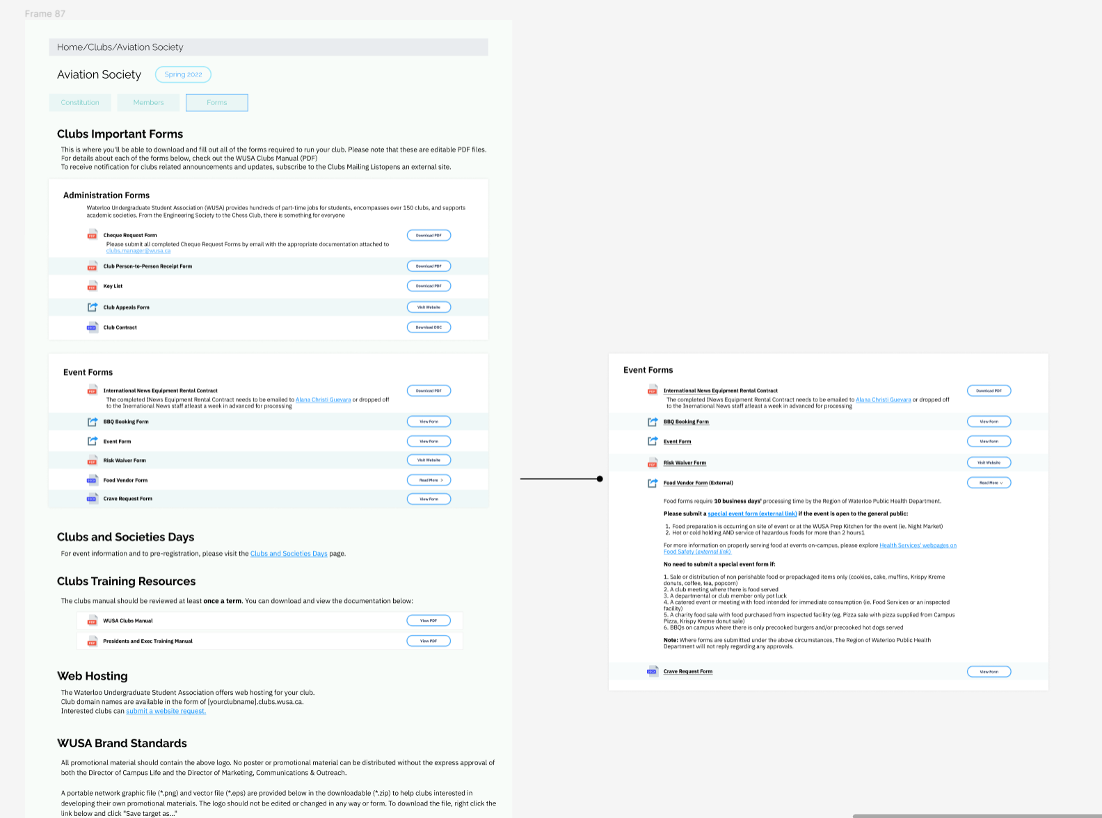 Form and Important Files layout, all files put into separate small cards for ease of legibility