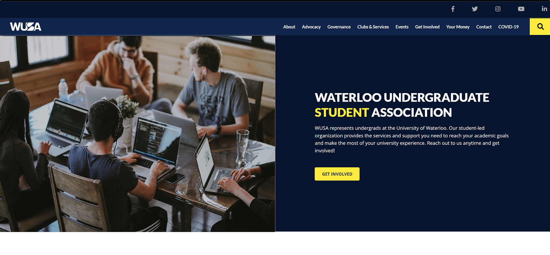 Old Home Page and Header Menu