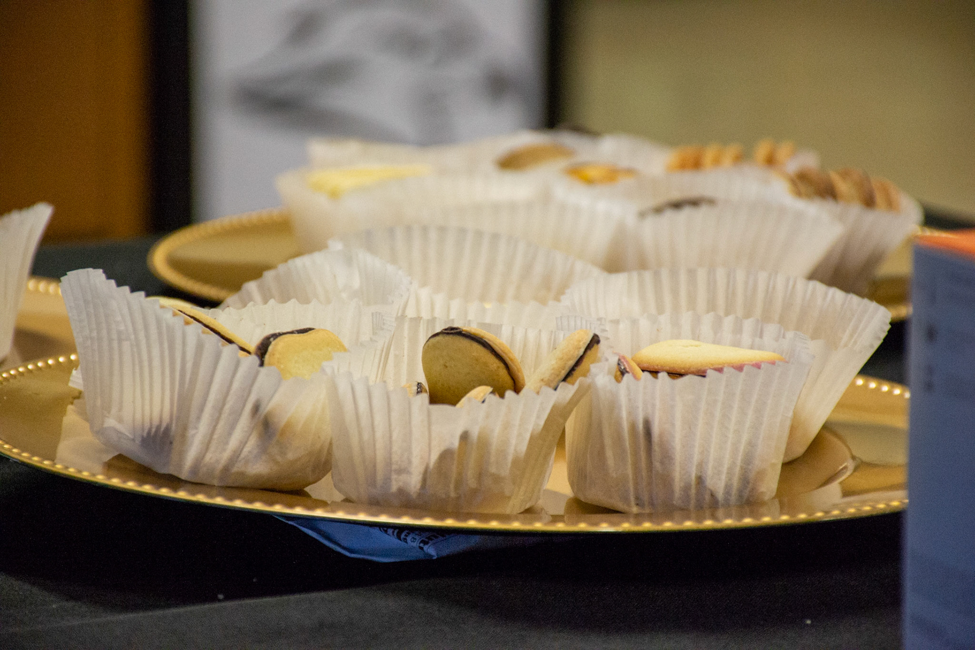 biscuits on display during tea & tabletop games