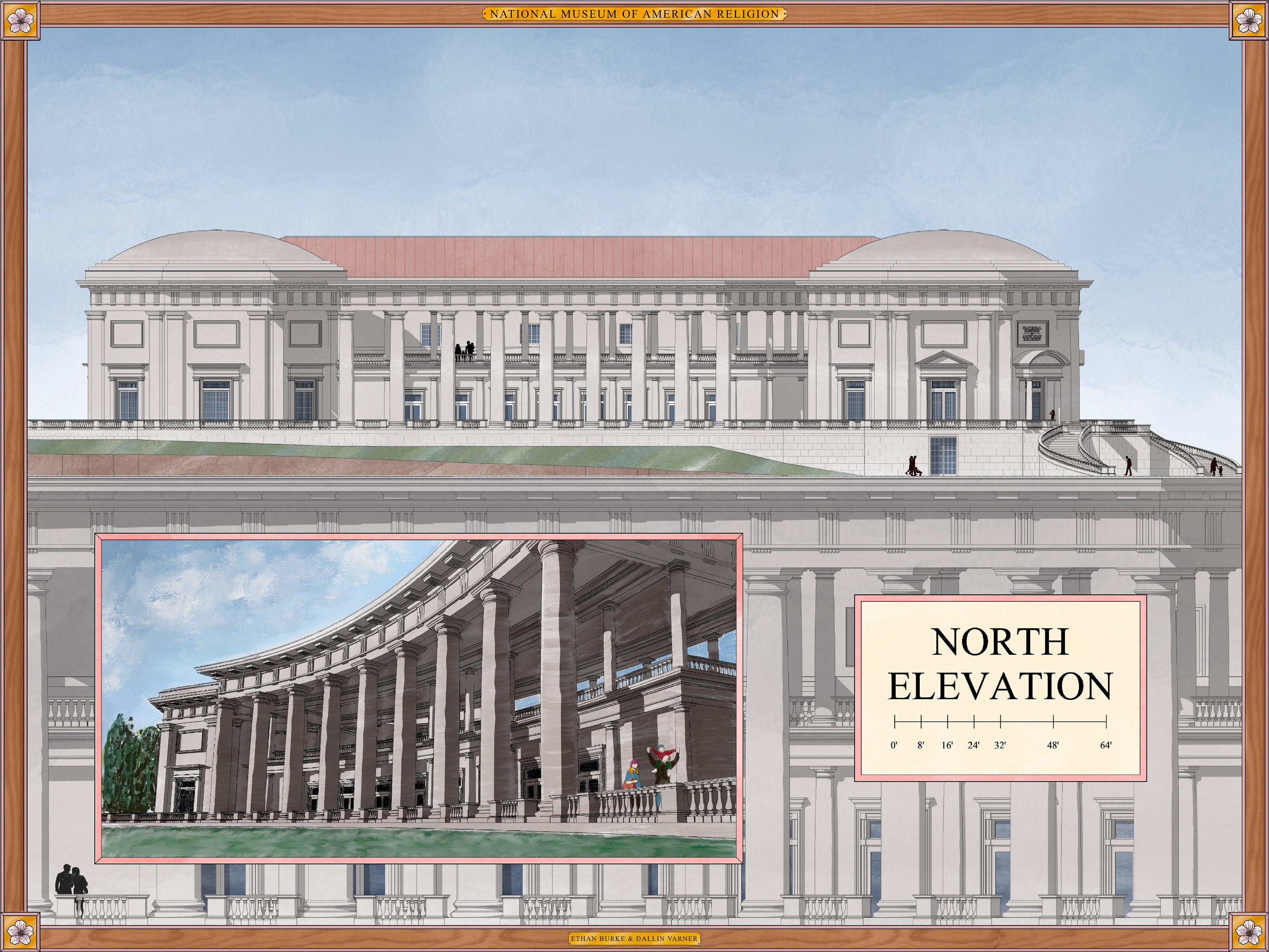 Elevations rendered in Procreate based on Revit elevation views