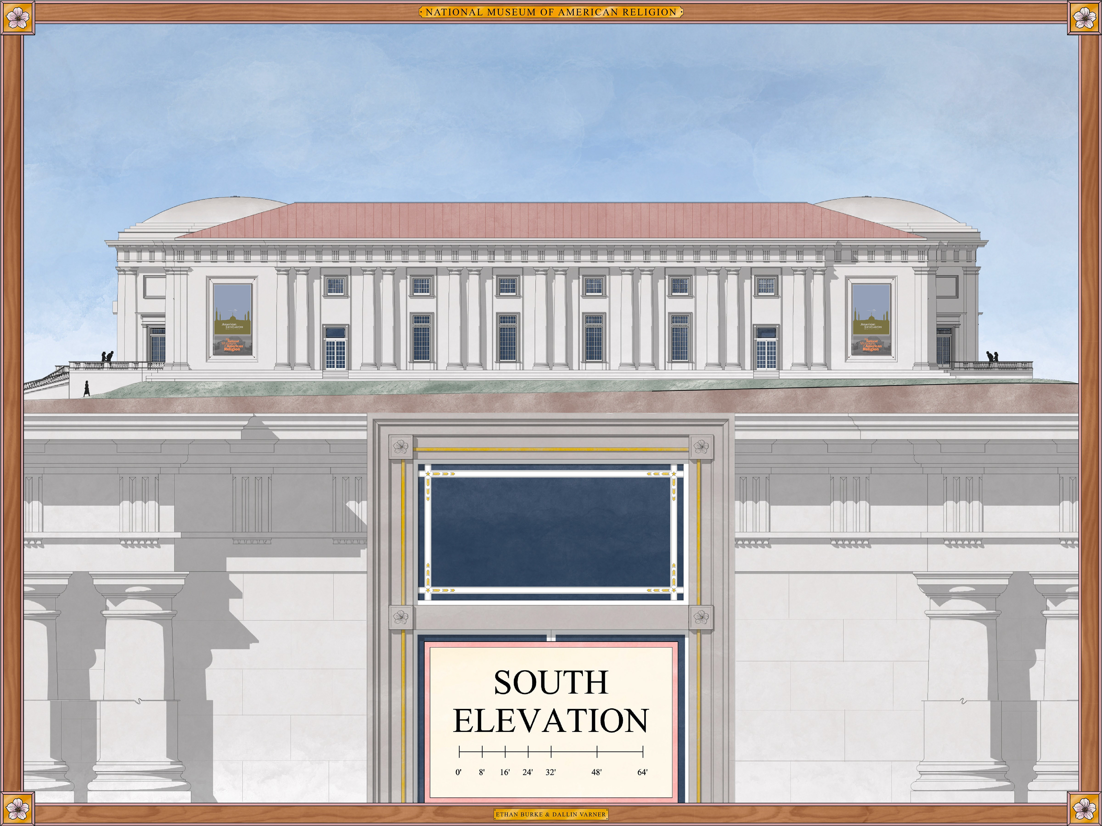 Elevations rendered in Procreate based on Revit elevation views