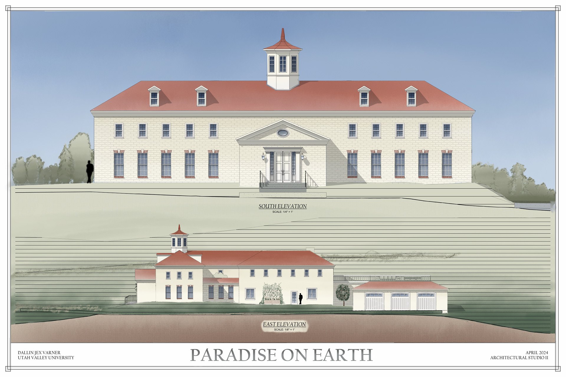 MAIN AND EAST ELEVATIONS
