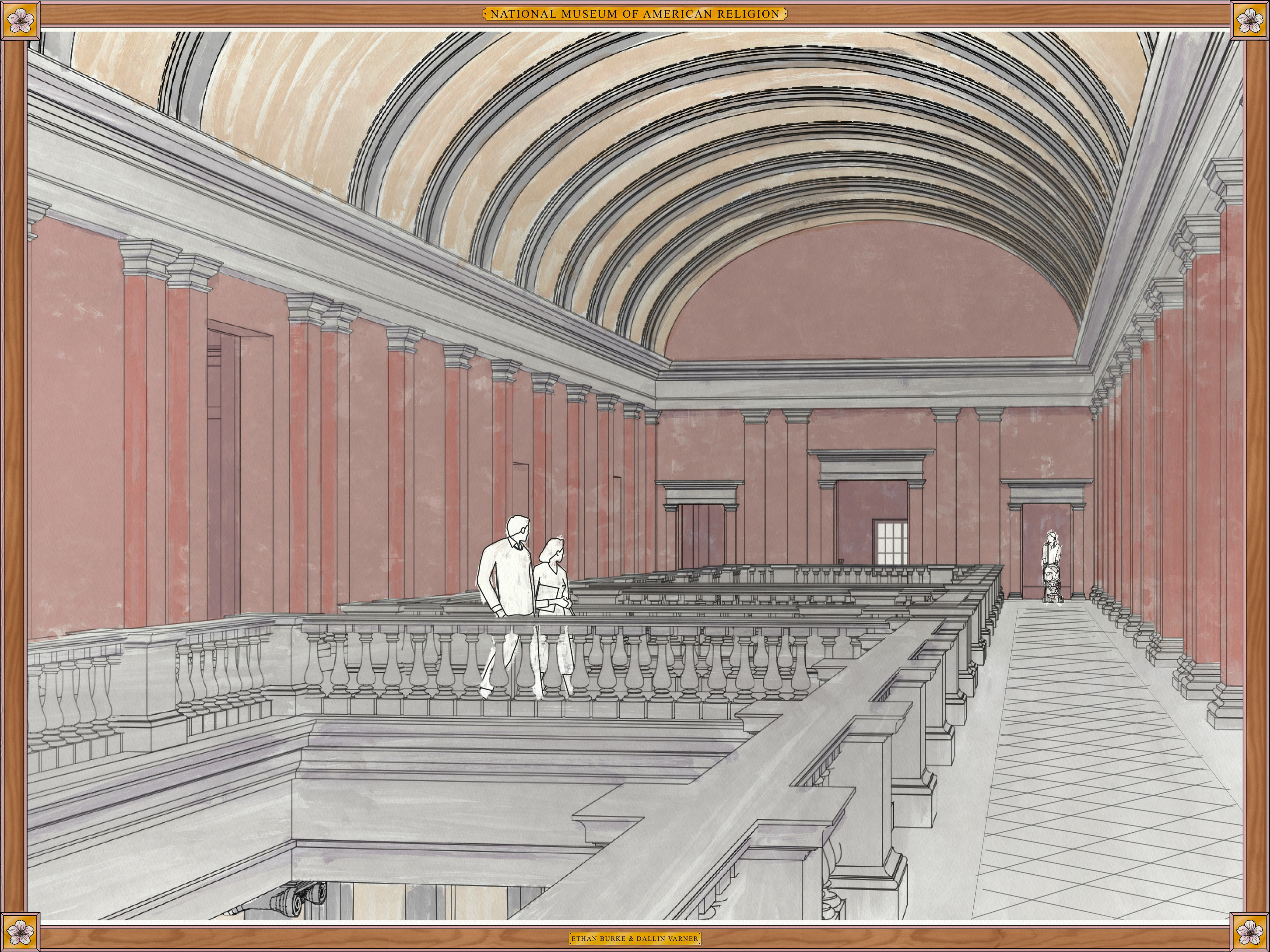 View of Upper Floor main exhibition circulation space.