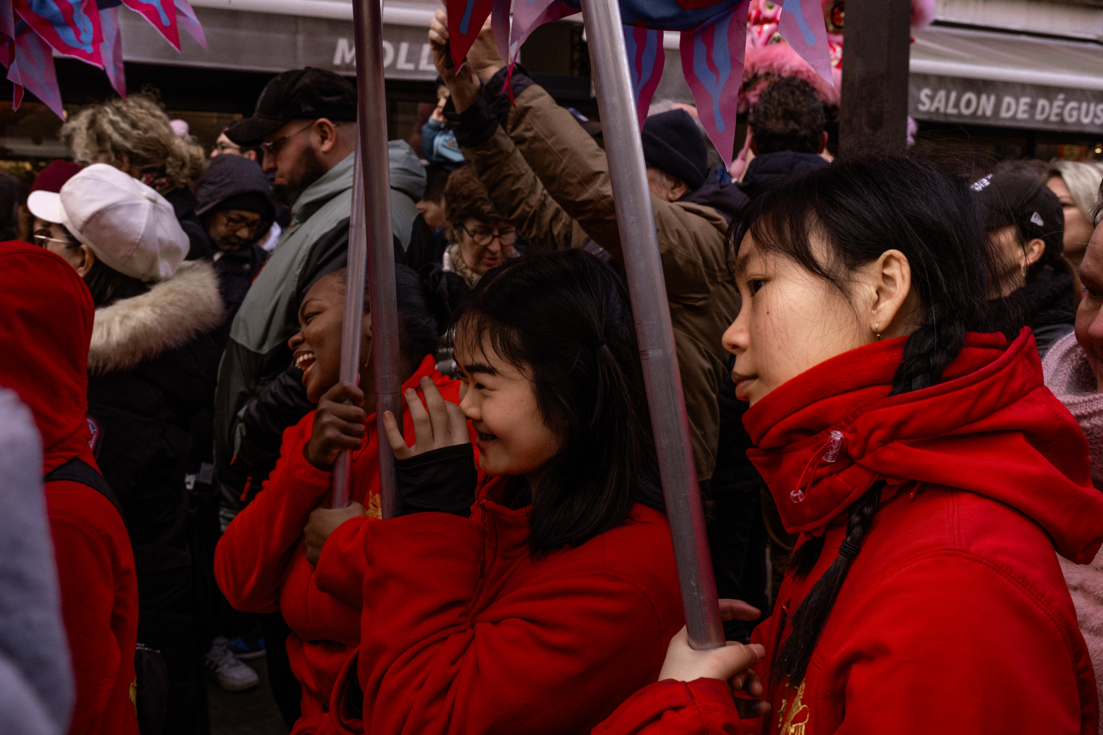 Lion Dance Franco Asiatique, the largest lion dance team in France, performed during the parade in Paris, February 9, 2025.